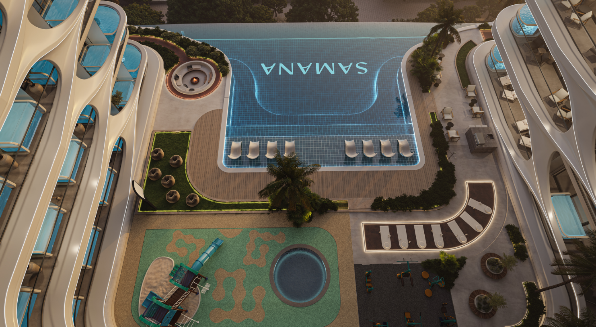 SAMANA Boulevard Heights — exterior view in Dubai Land (Dubailand)