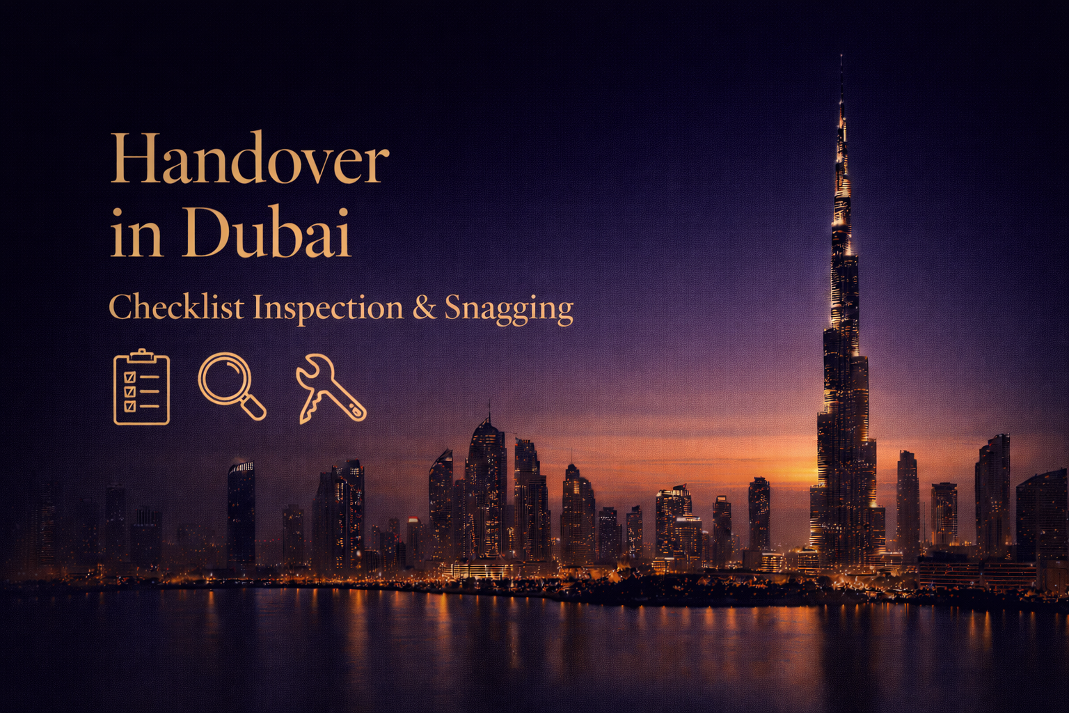 Handover à Dubaï : checklist inspection + snagging (off-plan) — étapes, délais, erreurs à éviter