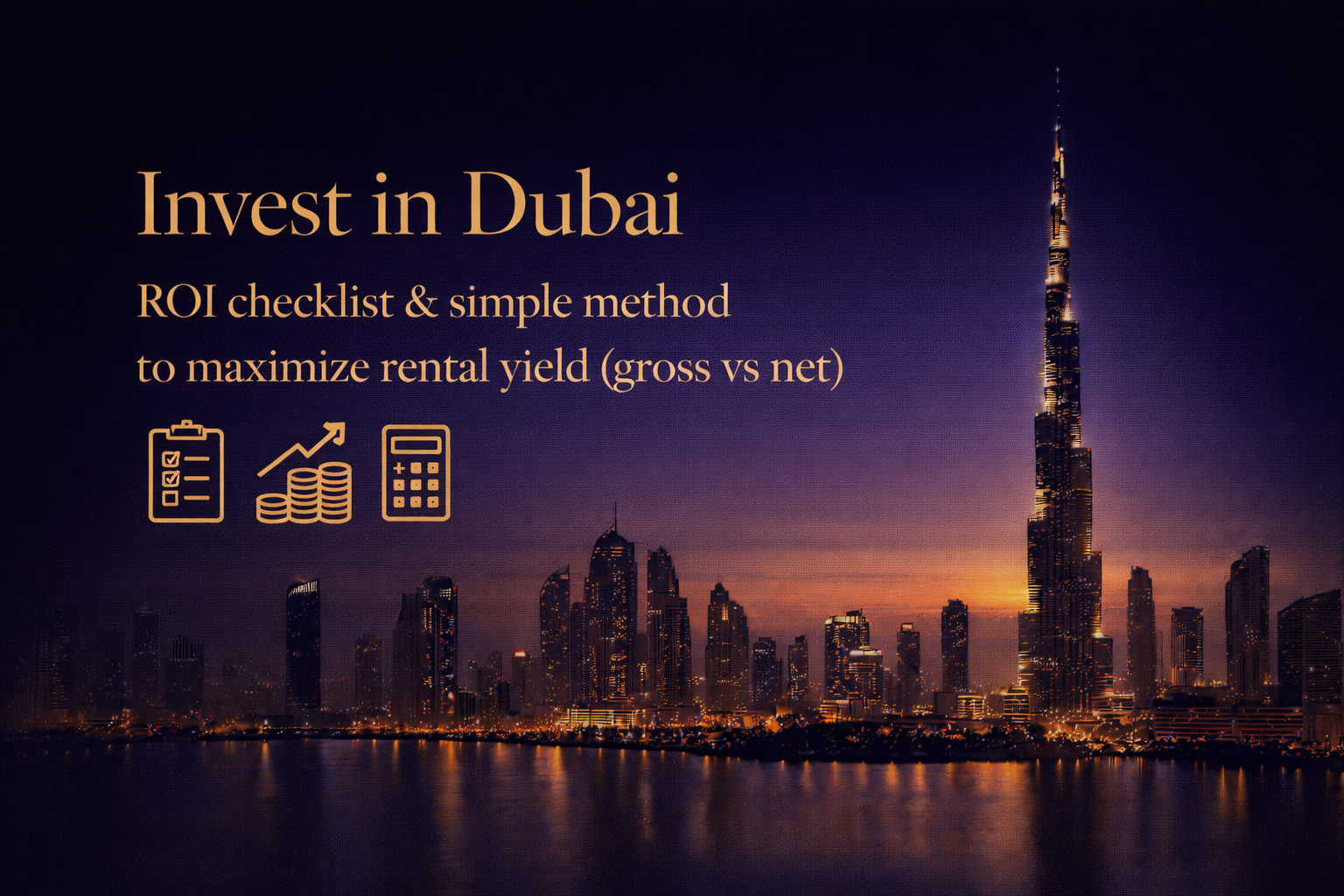 Investir à Dubaï : Checklist ROI + méthode simple pour maximiser le rendement locatif (brut/net)