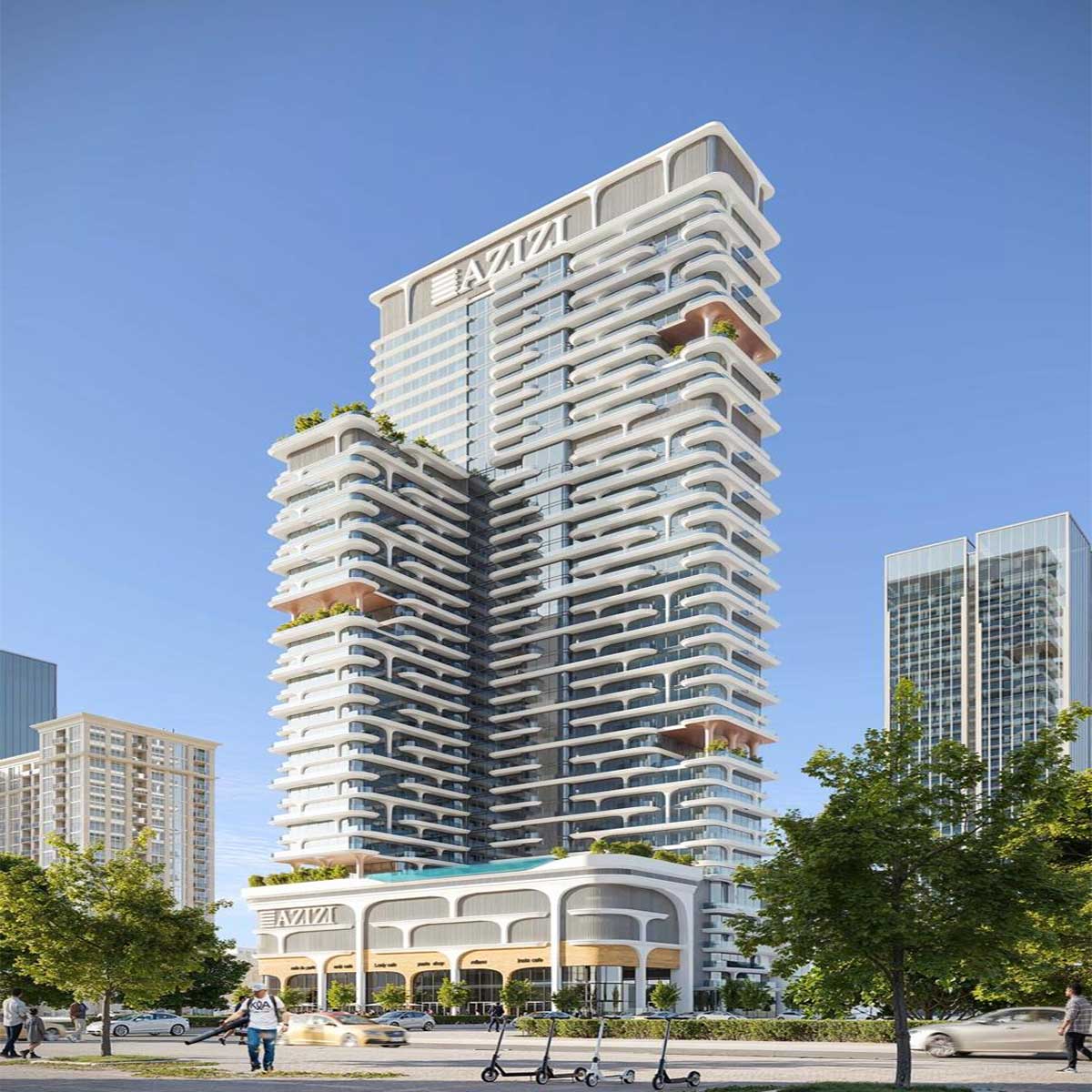 Azizi Milan — exterior view in Dubai Land (Dubailand)