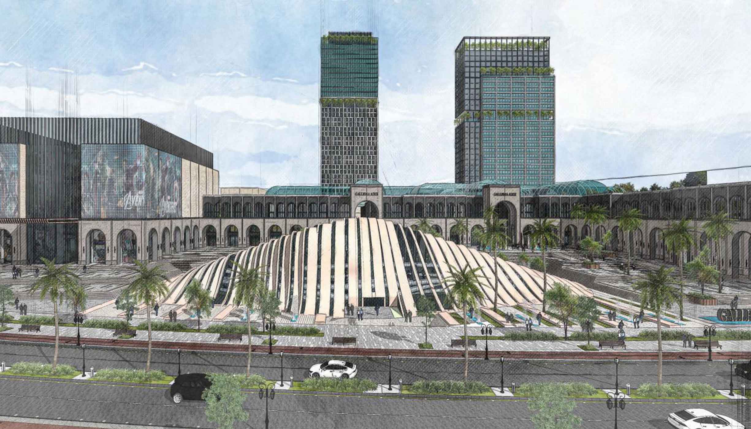 Azizi Milan — exterior view in Dubai Land (Dubailand)