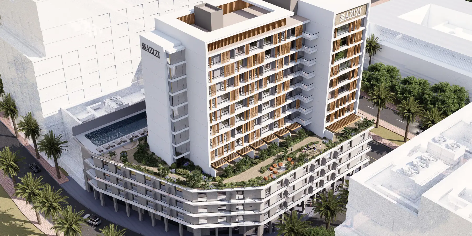 Azizi Lina — exterior view in Downtown Jebel Ali