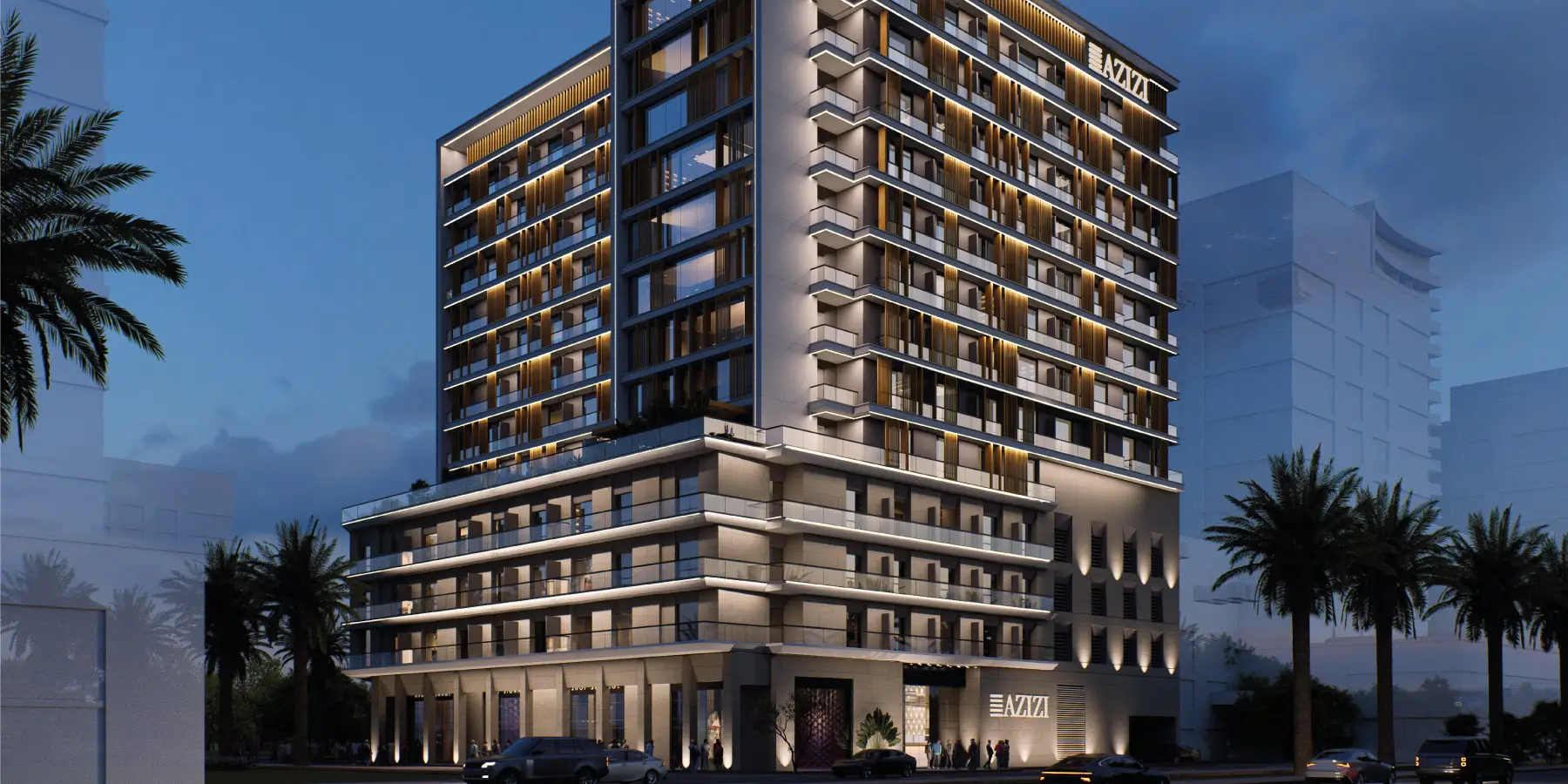 Azizi Lina — exterior view in Downtown Jebel Ali