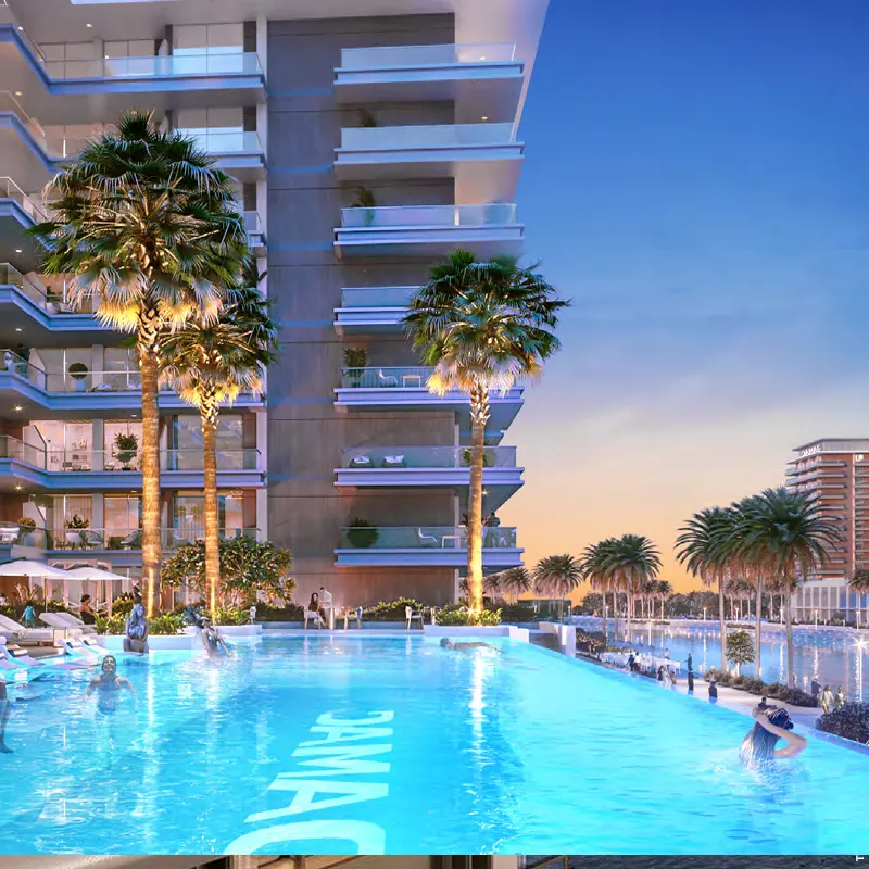 Azure 2 at DAMAC Riverside Views — exterior view in Dubai Investment Park (DIP)