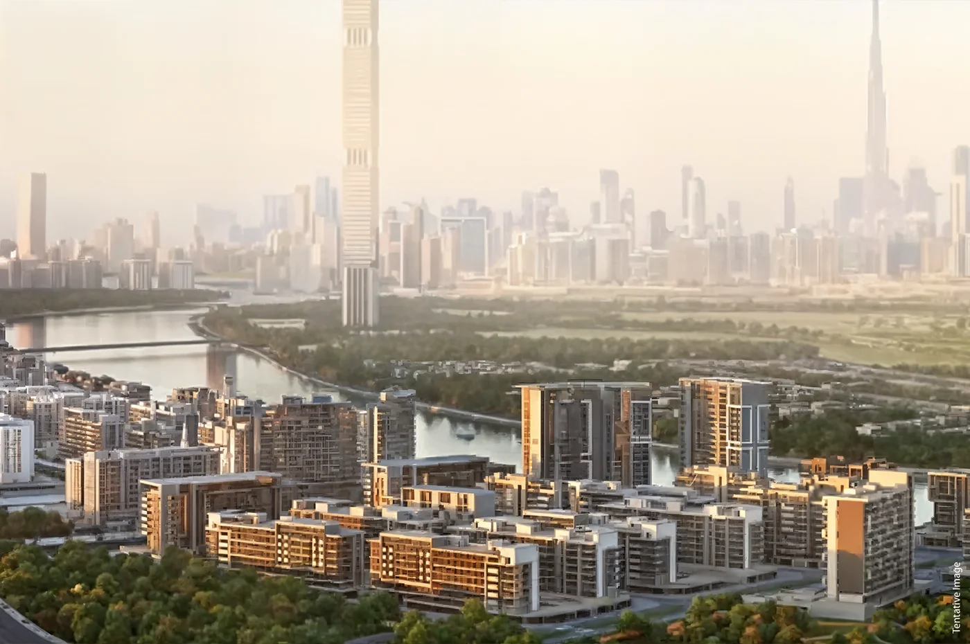 Azizi Aura Phase 2 — exterior view in Jebel Ali Village