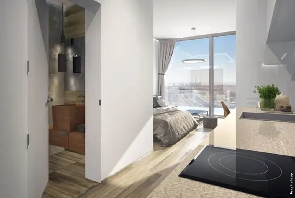 Azizi Aura Phase 2 — exterior view in Jebel Ali Village