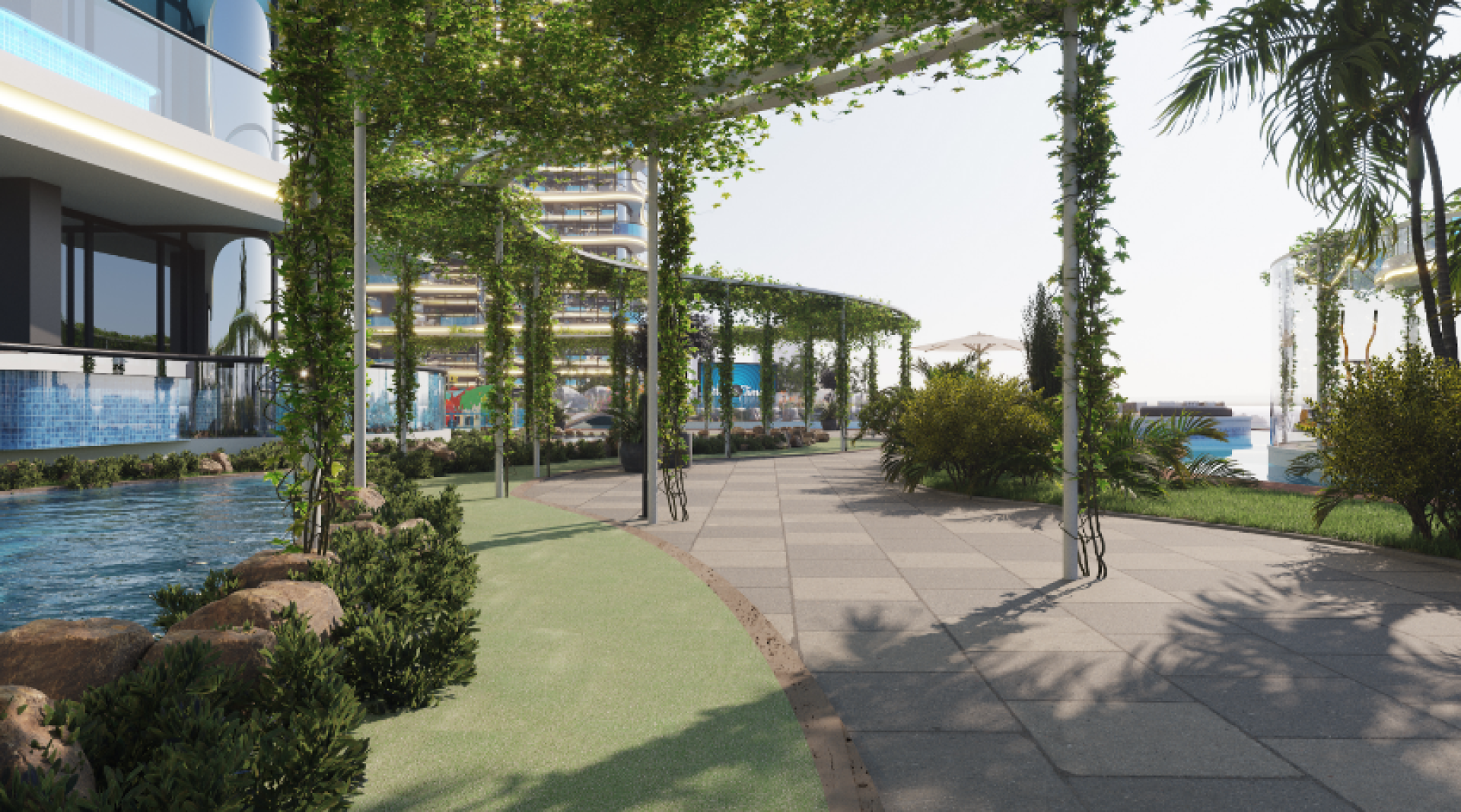 SAMANA Barari Twin Towers — exterior view in Majan (Dubailand)