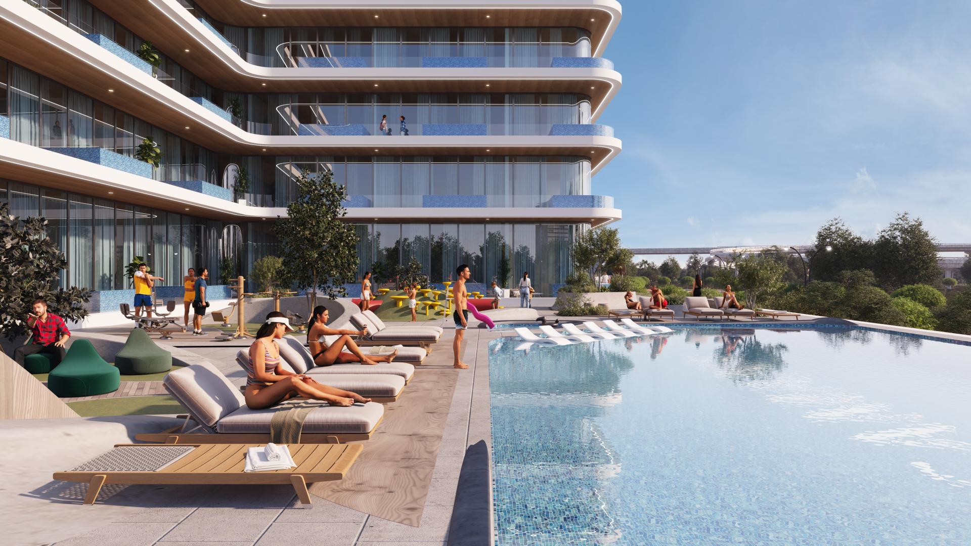 SAMANA Ibiza — exterior view in Dubai Land Residence Complex (DLRC)