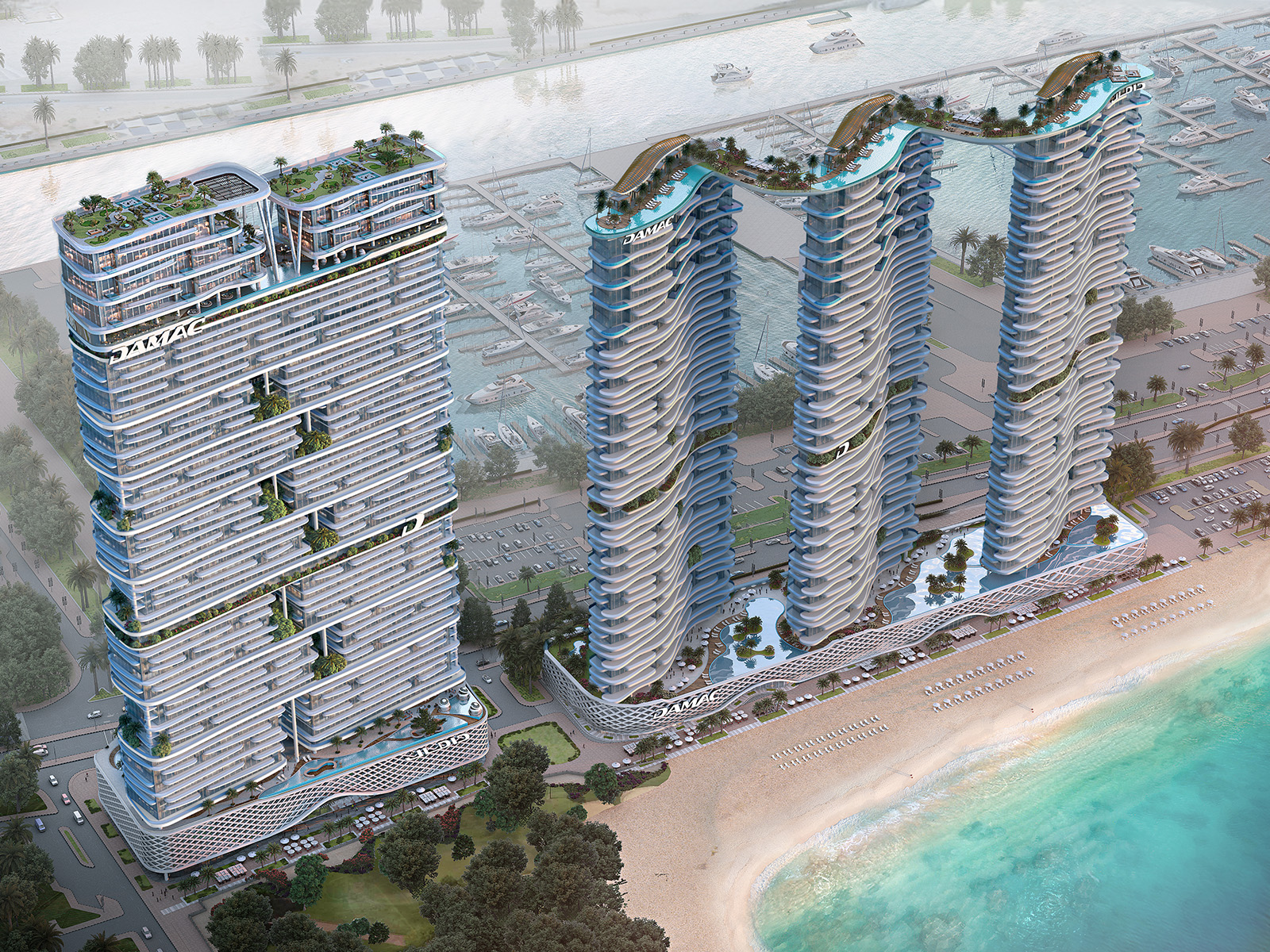 Skycrest Collection — exterior view in Dubai Harbour / Emaar Beachfront
