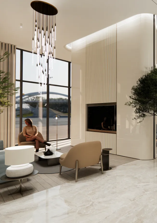 Sobha SeaHaven — exterior view in Dubai Harbour / Emaar Beachfront