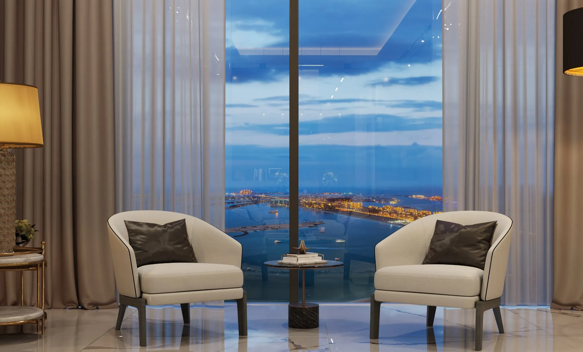 Sobha SeaHaven — exterior view in Dubai Harbour / Emaar Beachfront