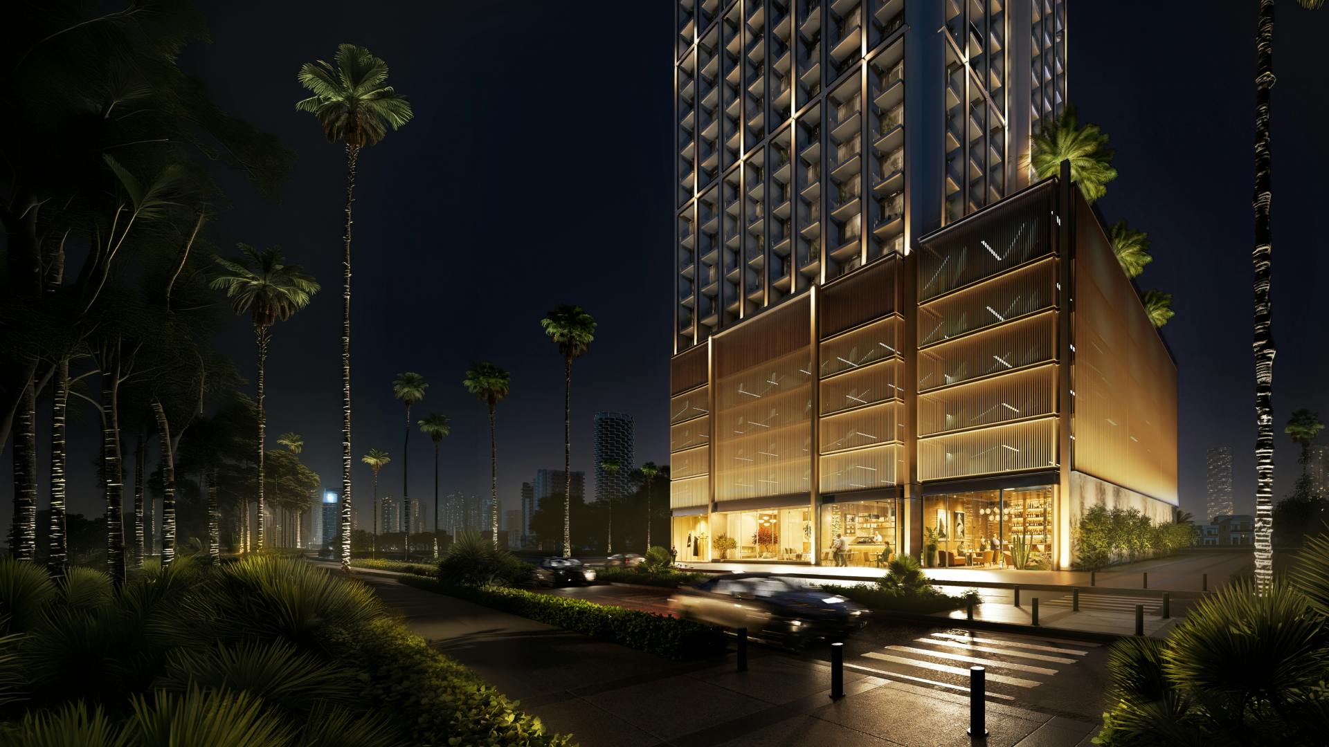 Binghatti Etherea — exterior view in Jumeirah Village Circle (JVC)