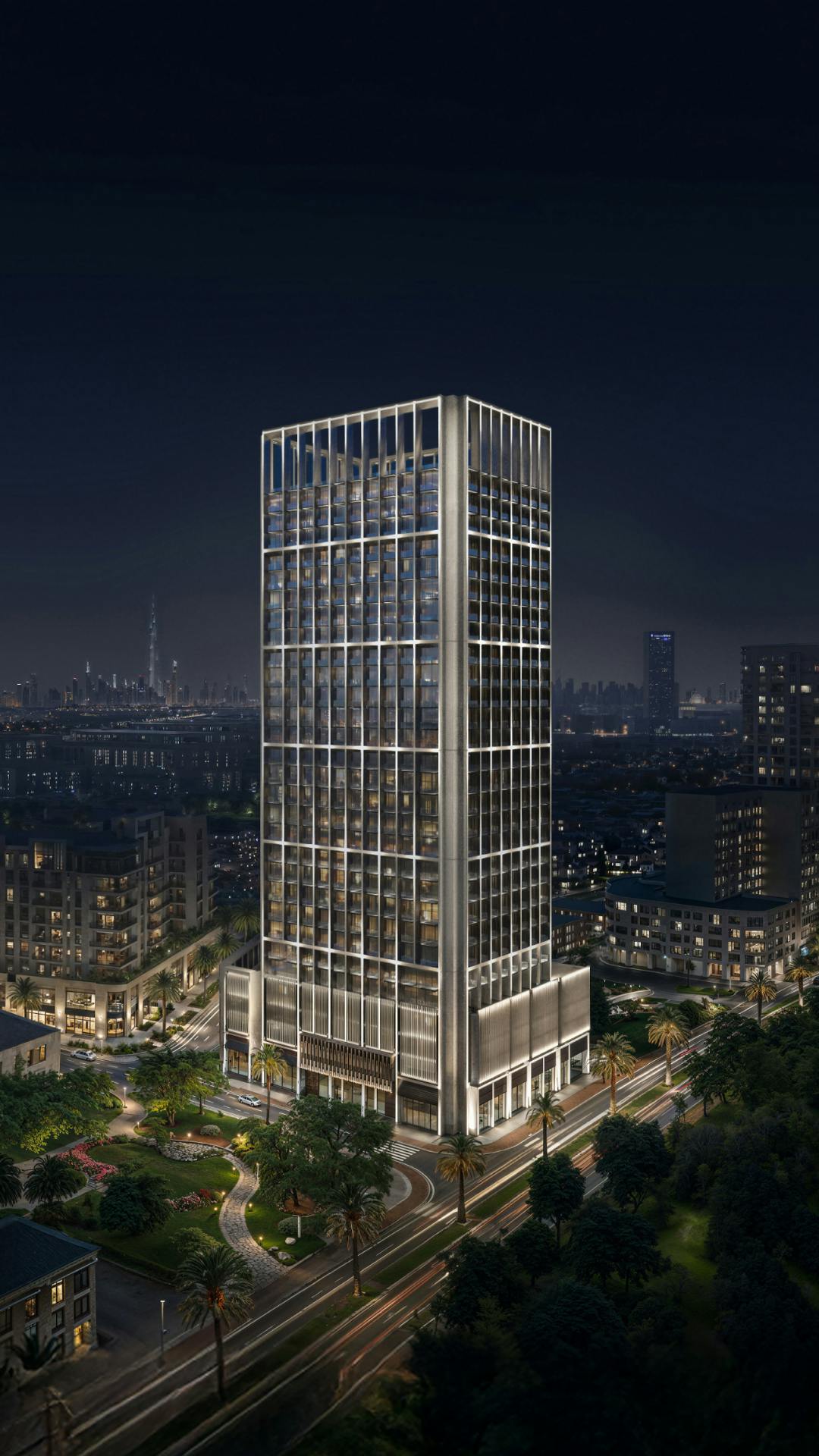 Binghatti Luxuria — exterior view in Jumeirah Village Triangle (JVT)