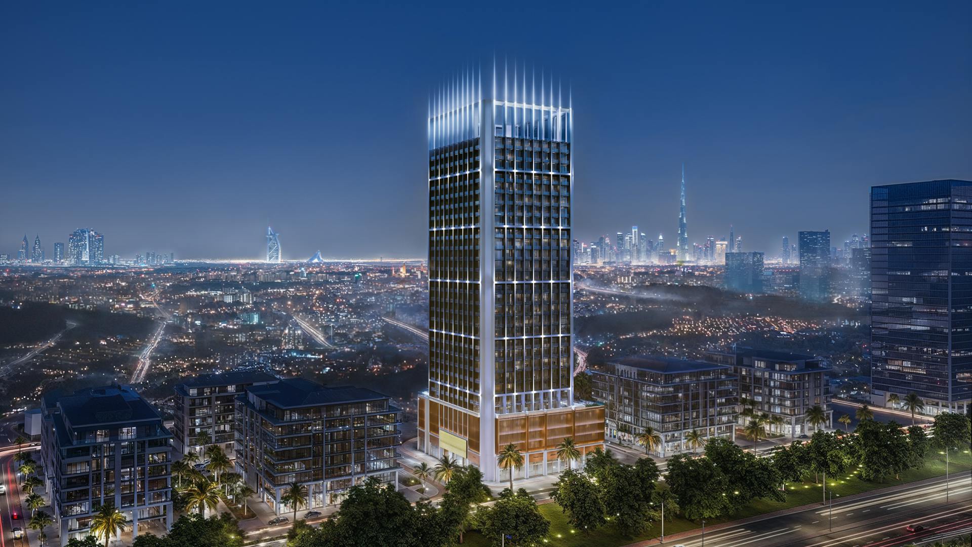 Binghatti Luxuria — exterior view in Jumeirah Village Triangle (JVT)