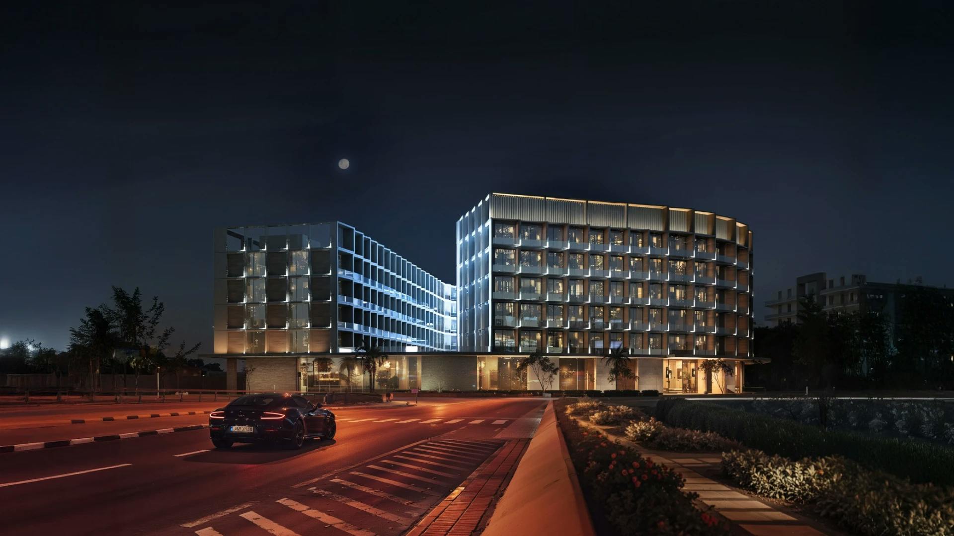 Binghatti Hillcrest — exterior view in Arjan (Dubailand)