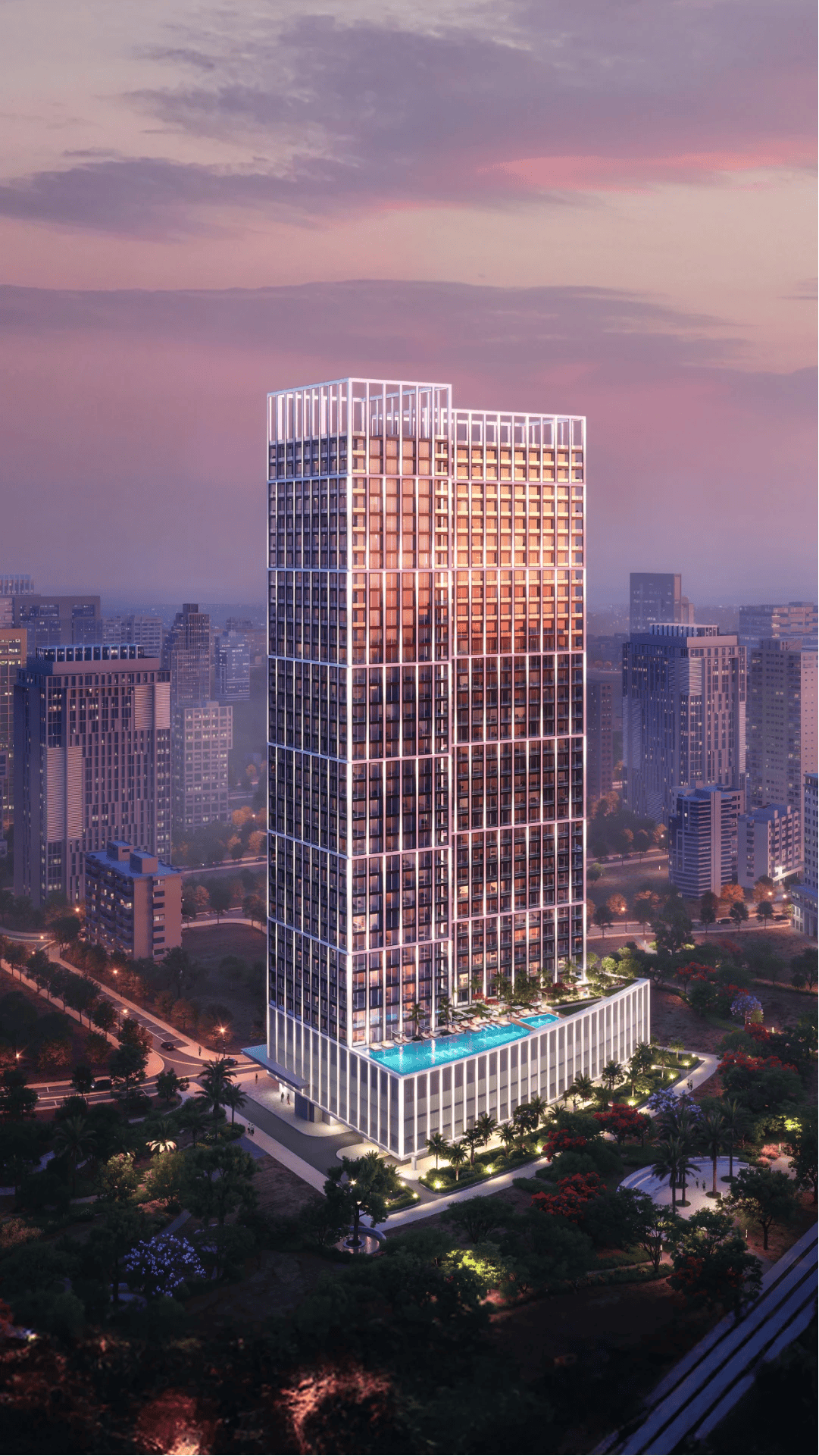 Binghatti Titania — exterior view in Majan (Dubailand)