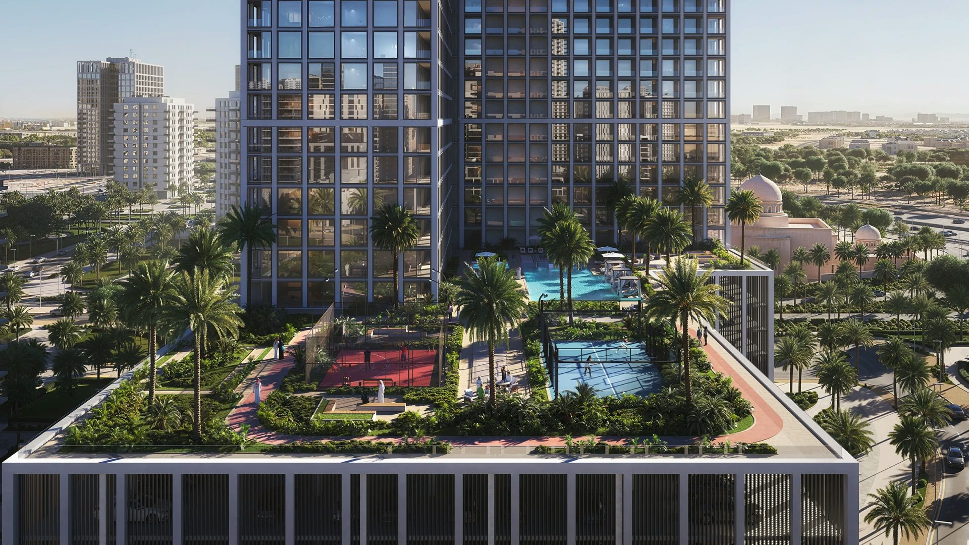 Binghatti Vintage — exterior view in Majan (Dubailand)