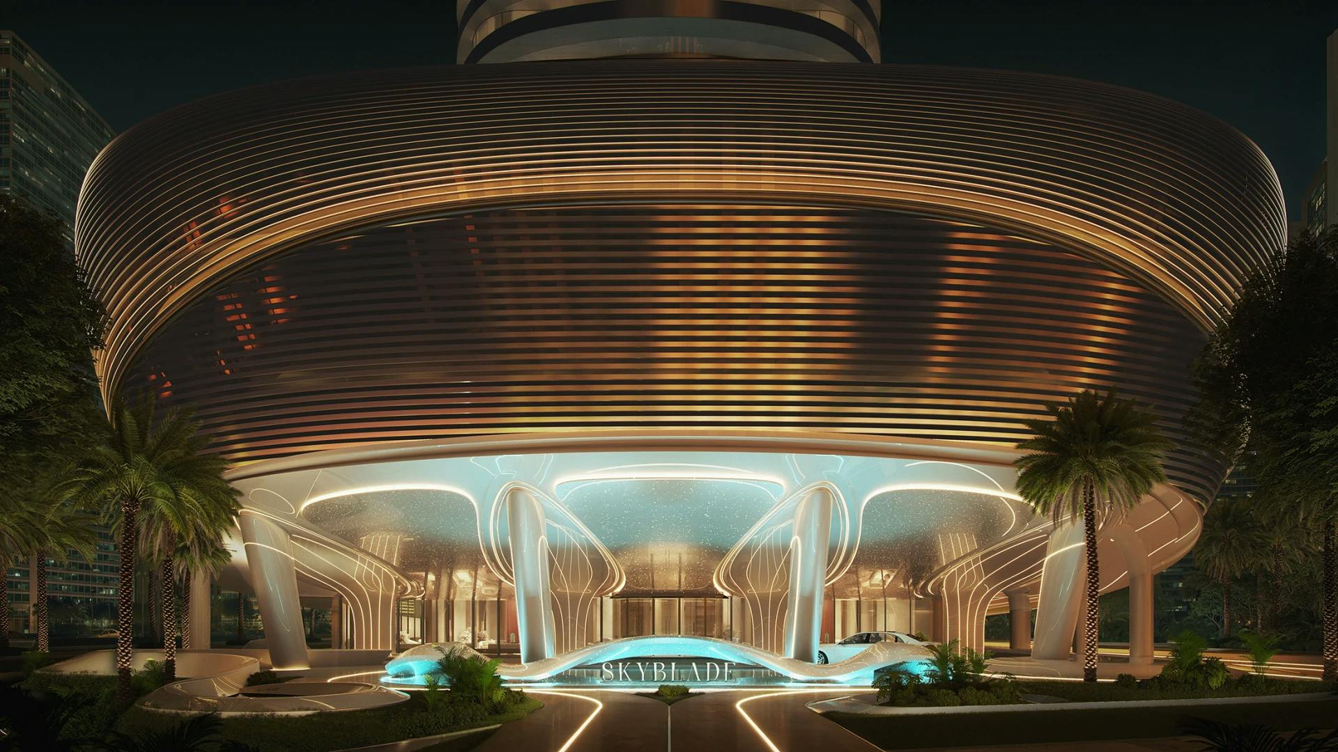 Binghatti Skyblade — exterior view in Downtown Dubai