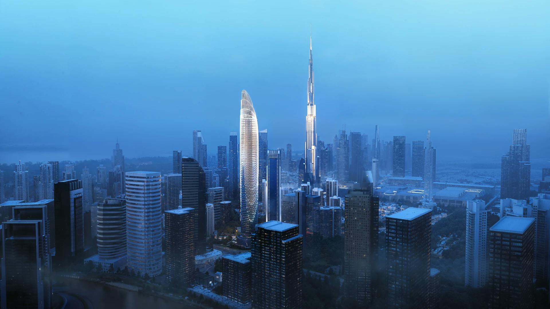 Binghatti Skyblade — exterior view in Downtown Dubai