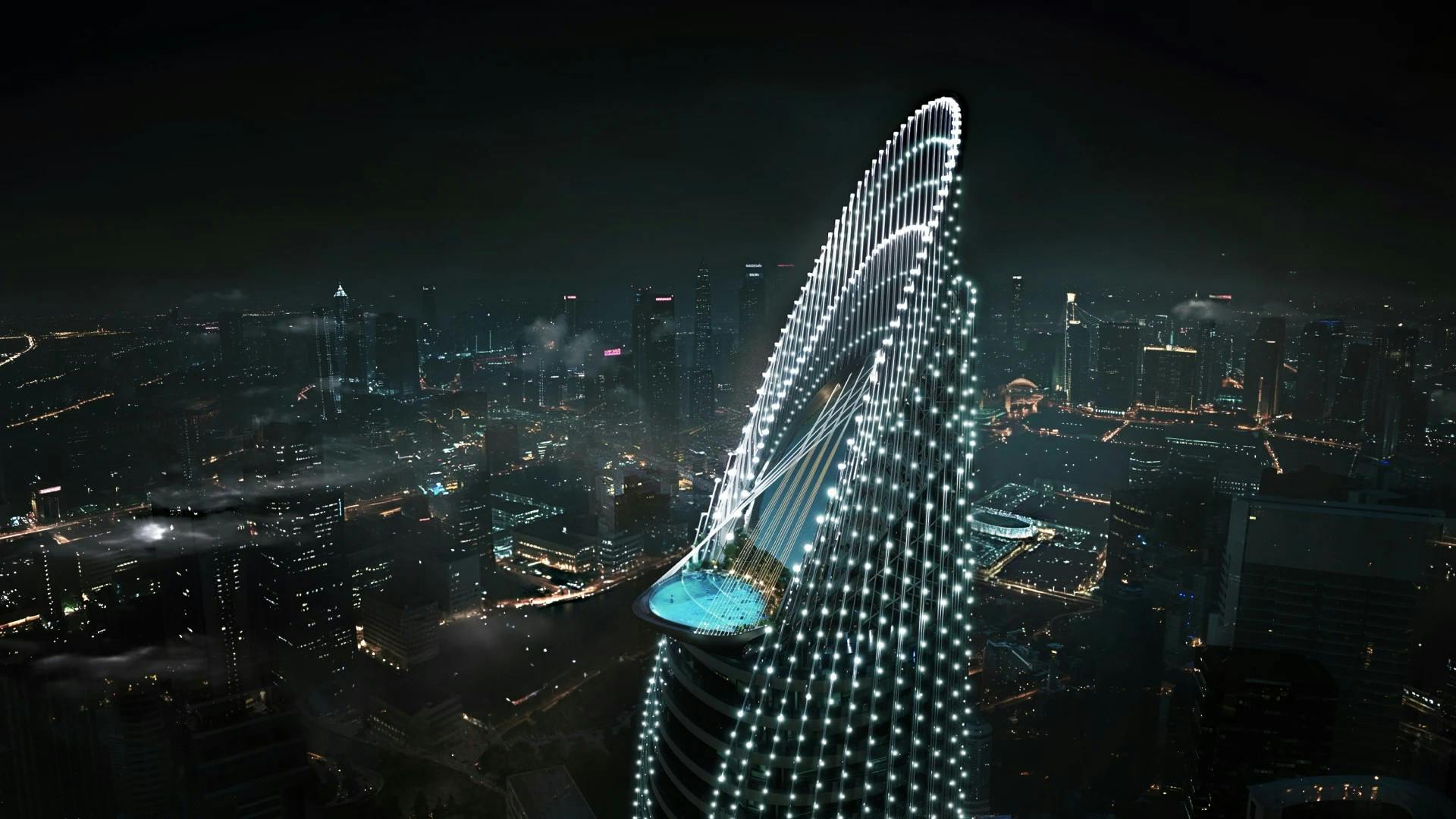 Binghatti Skyblade — exterior view in Downtown Dubai