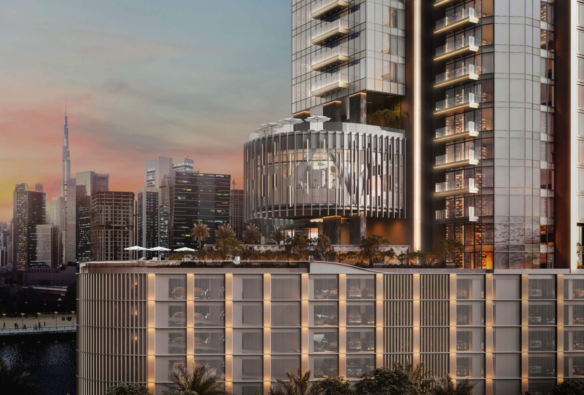 One River Point — exterior view in Business Bay