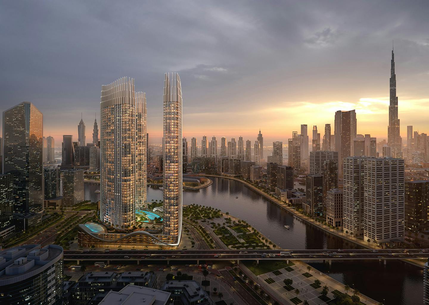 Binghatti Skyrise — exterior view in Business Bay