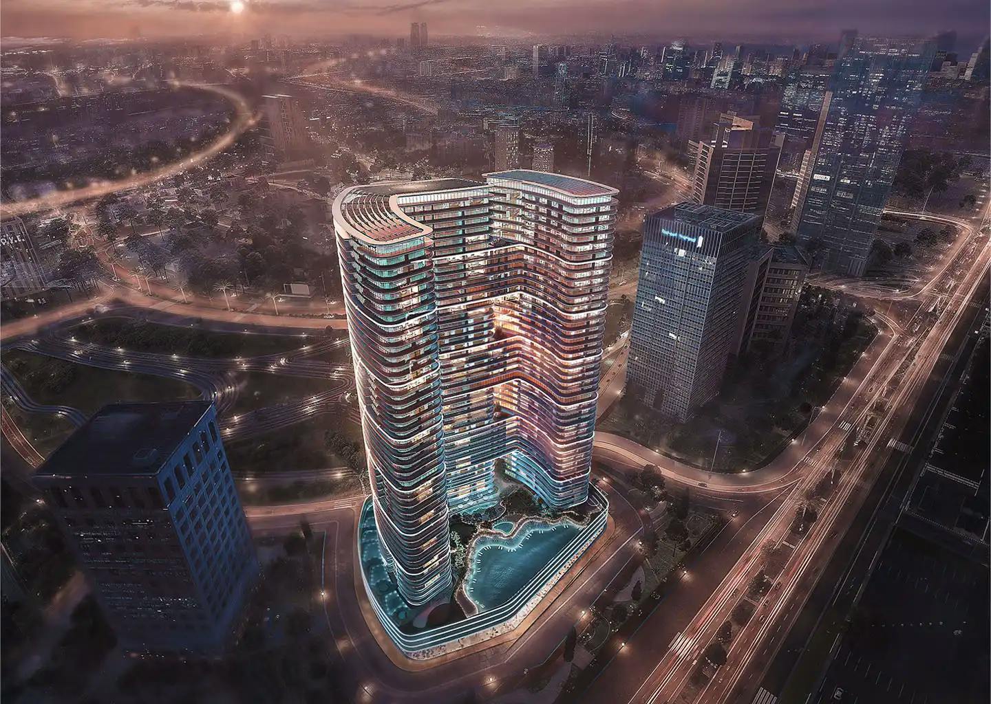 Binghatti Hills Phase 3 — exterior view in Dubai Science Park