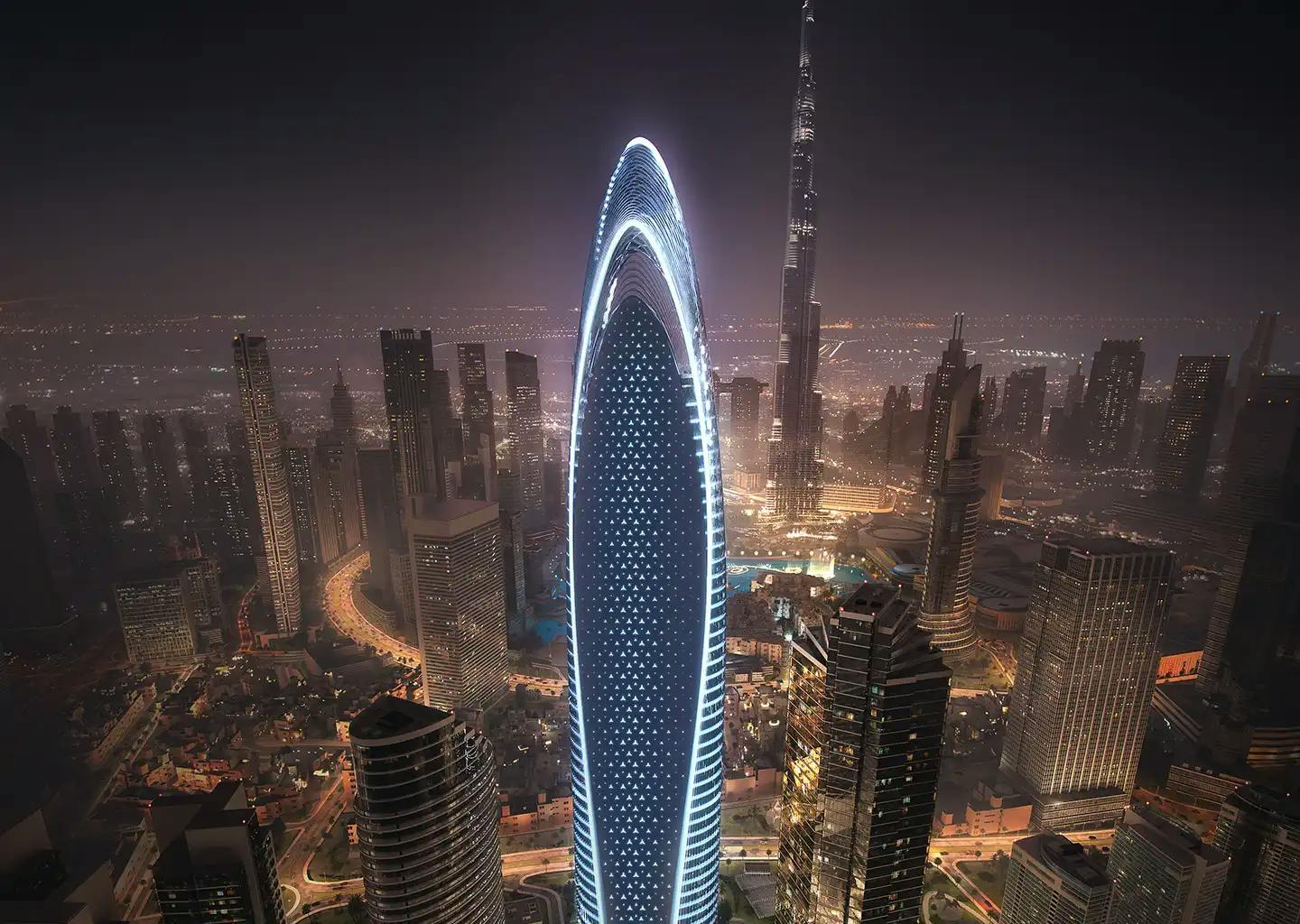 Mercedes-Benz Places by Binghatti — exterior view in Downtown Dubai