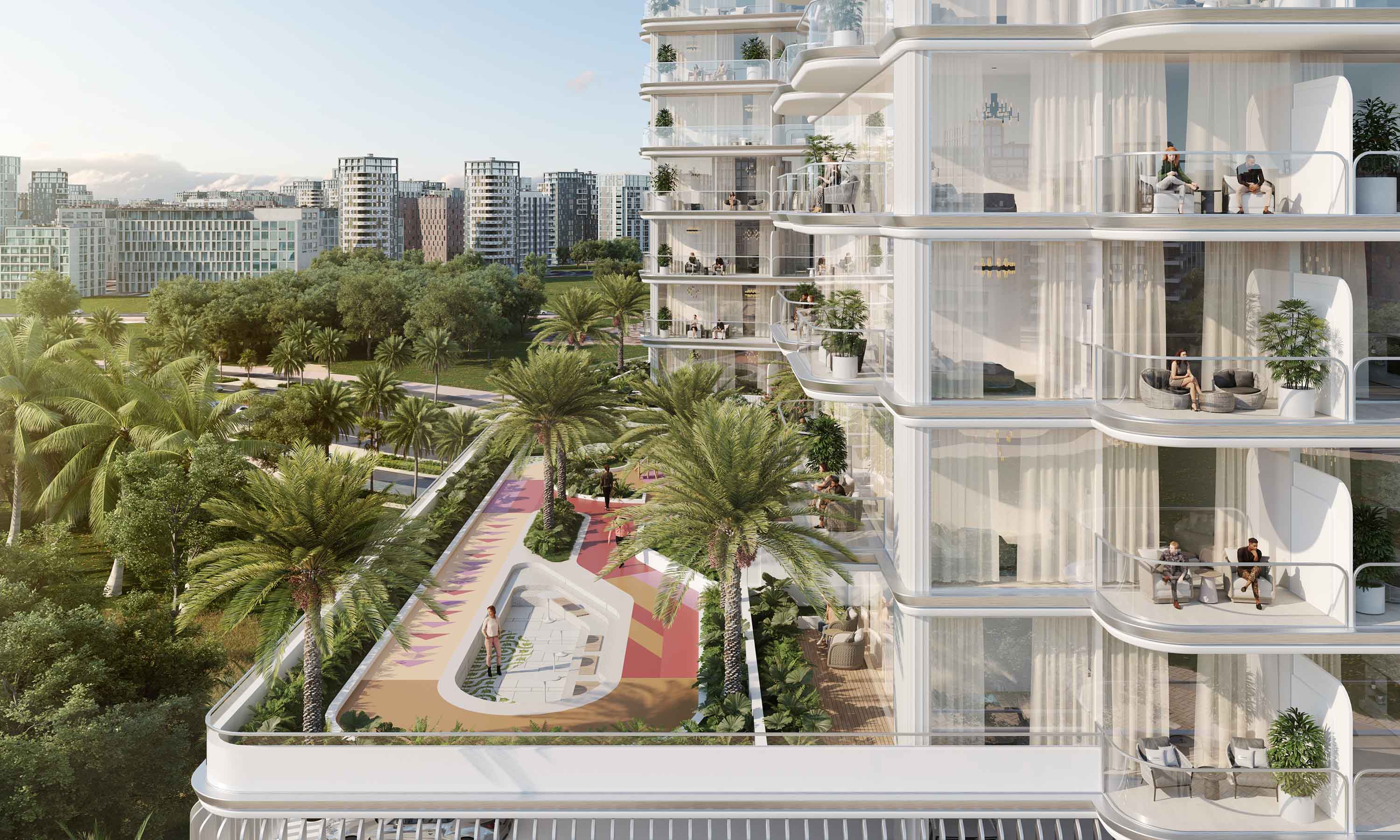 Cove Grand — vue extérieure à Dubai Land Residence Complex (DLRC)