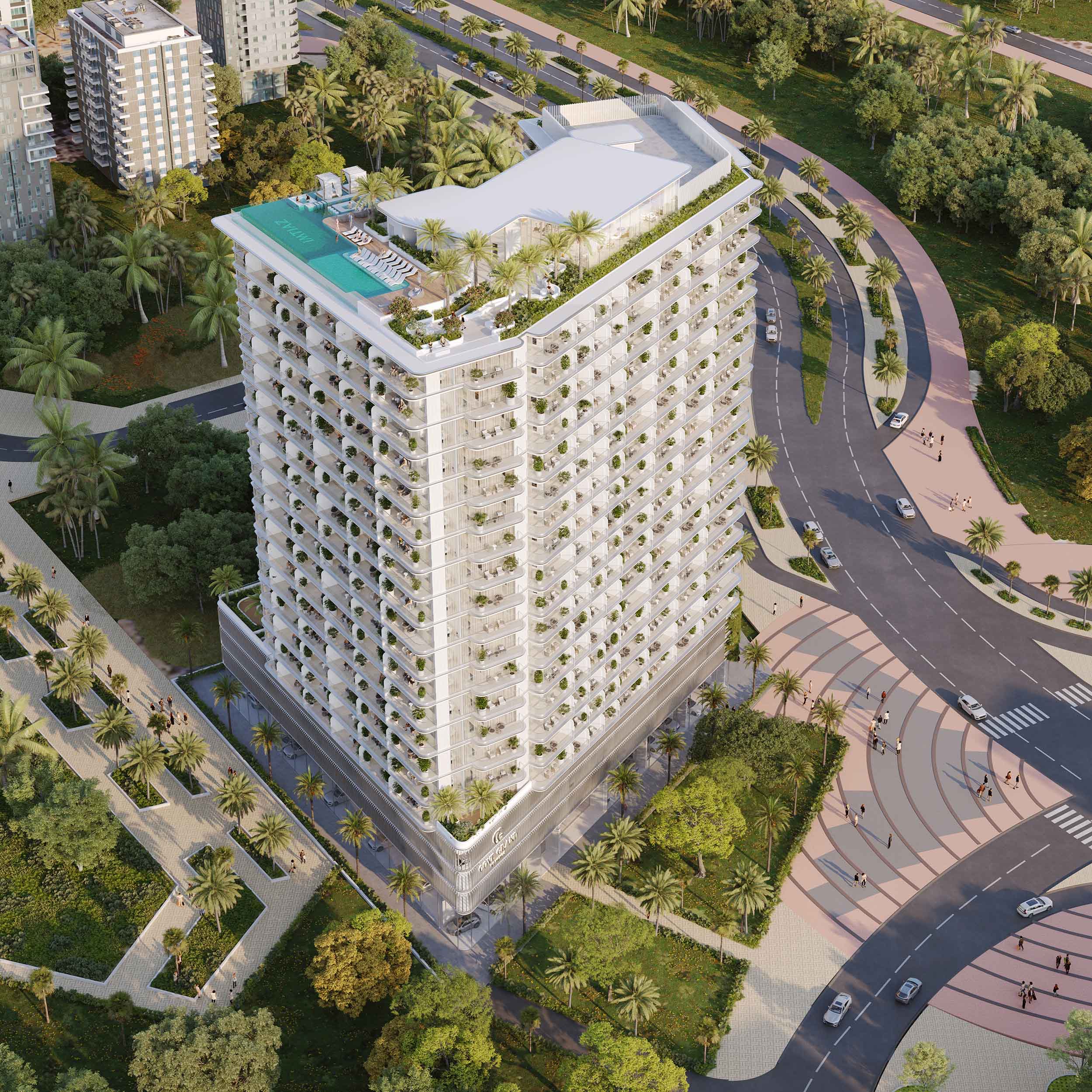 Cove Grand — vue extérieure à Dubai Land Residence Complex (DLRC)