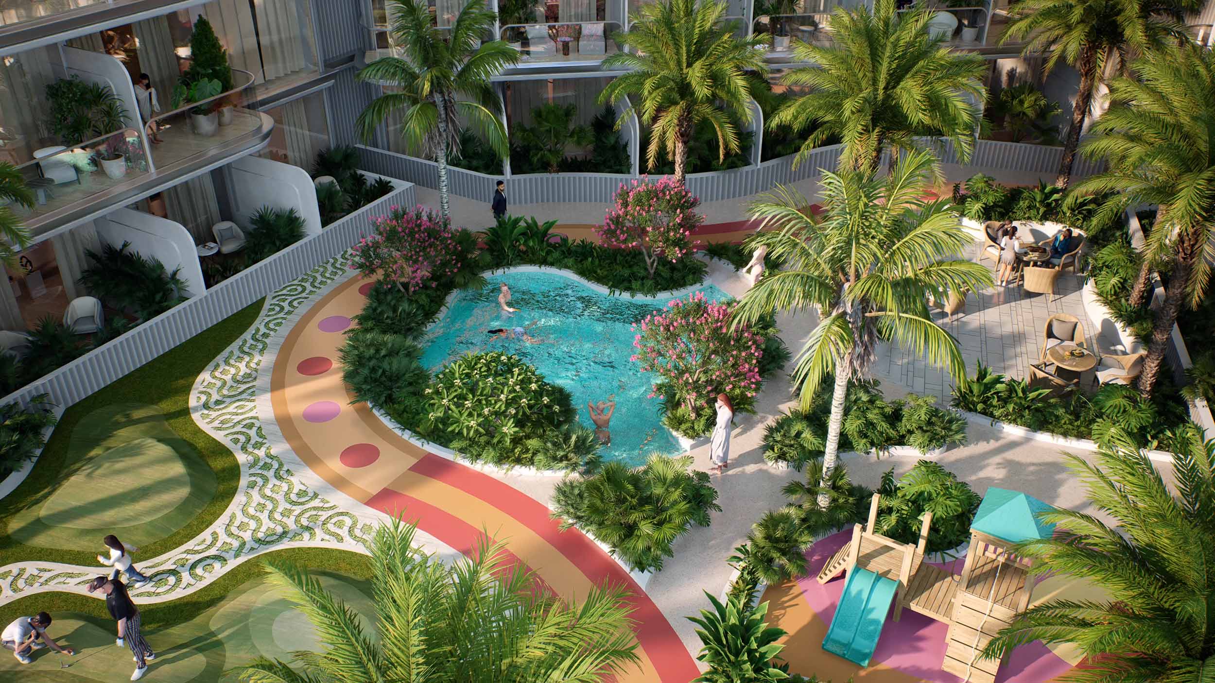 Cove Grand — vue extérieure à Dubai Land Residence Complex (DLRC)