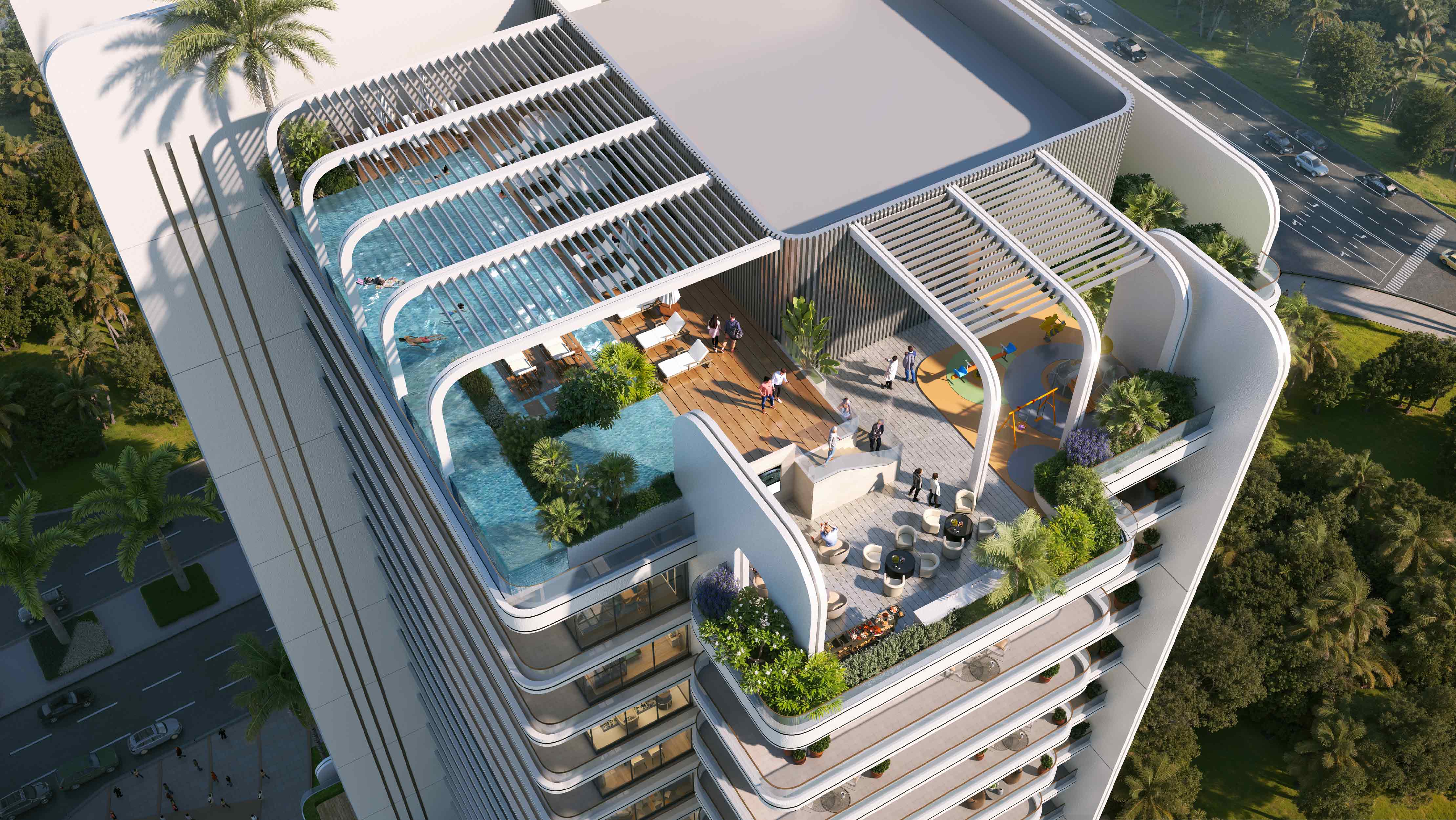 Le Blanc — exterior view in Dubai Land Residence Complex (DLRC)