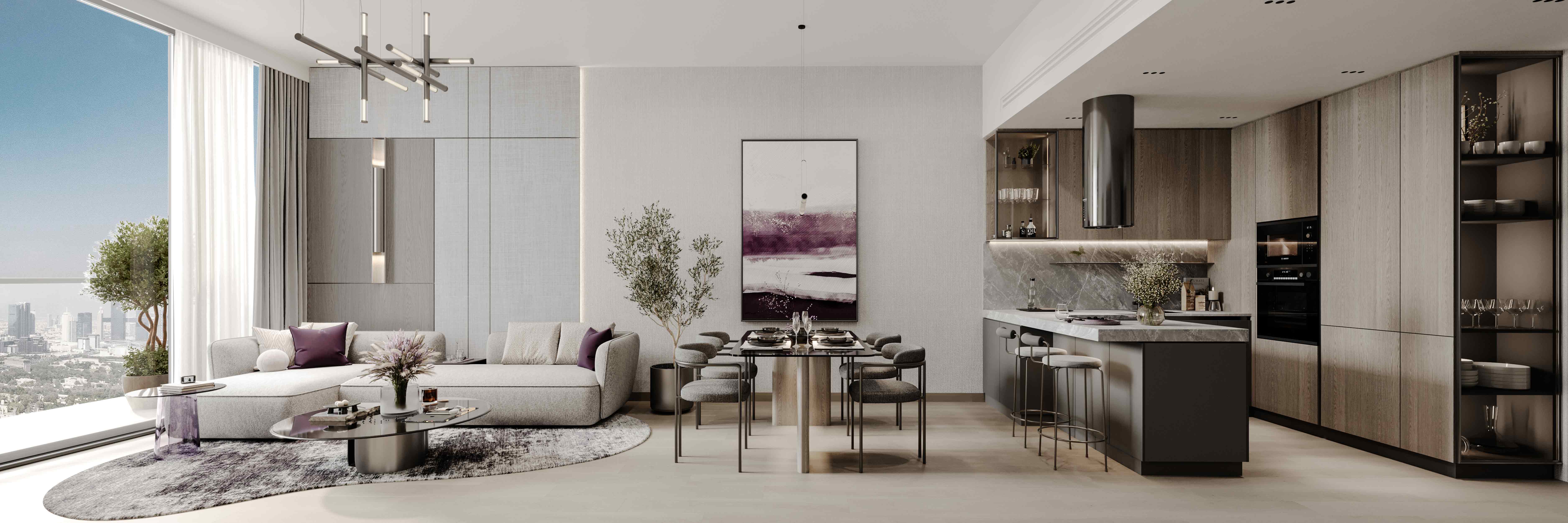 Le Blanc — exterior view in Dubai Land Residence Complex (DLRC)