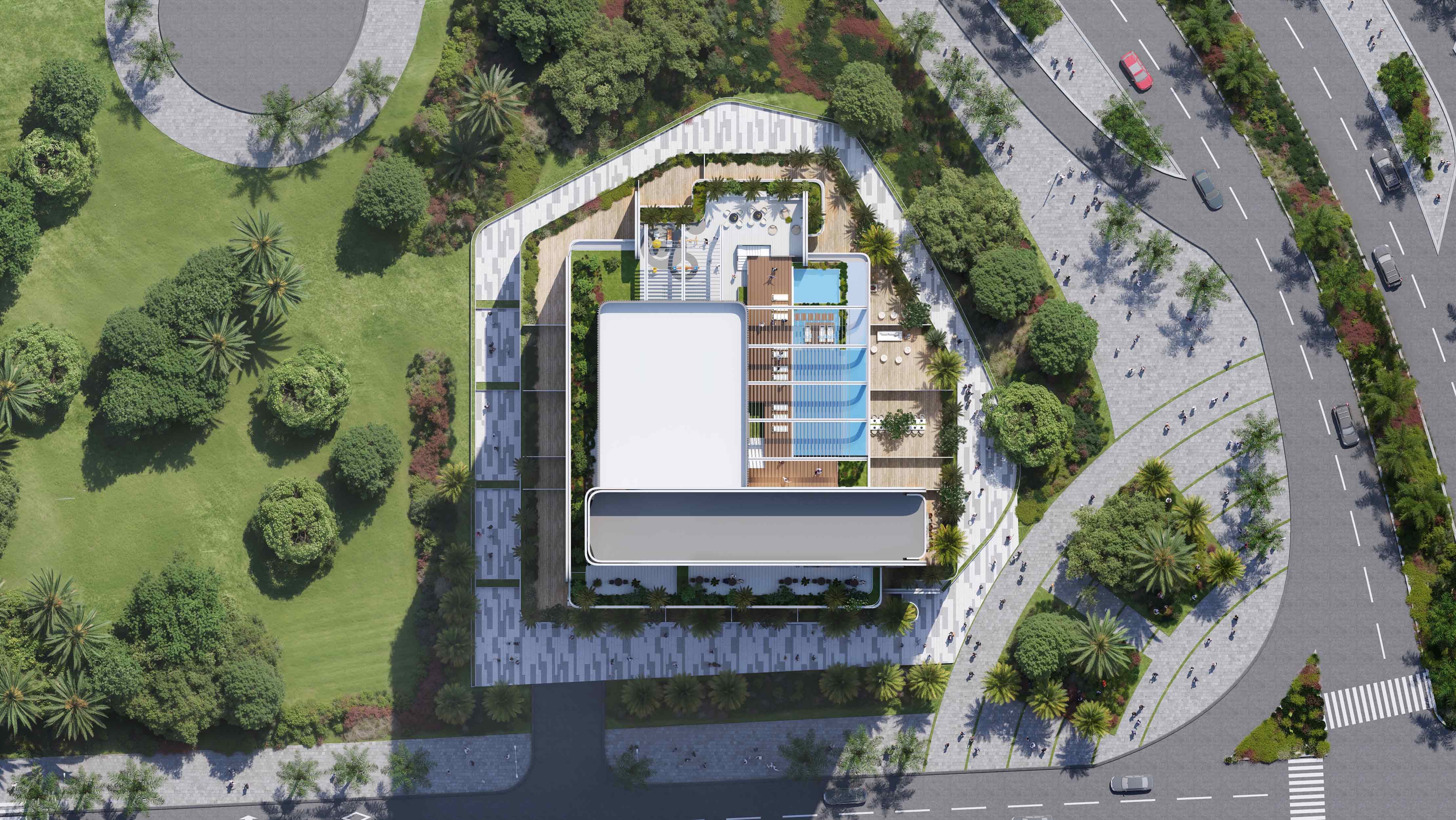 Le Blanc — exterior view in Dubai Land Residence Complex (DLRC)