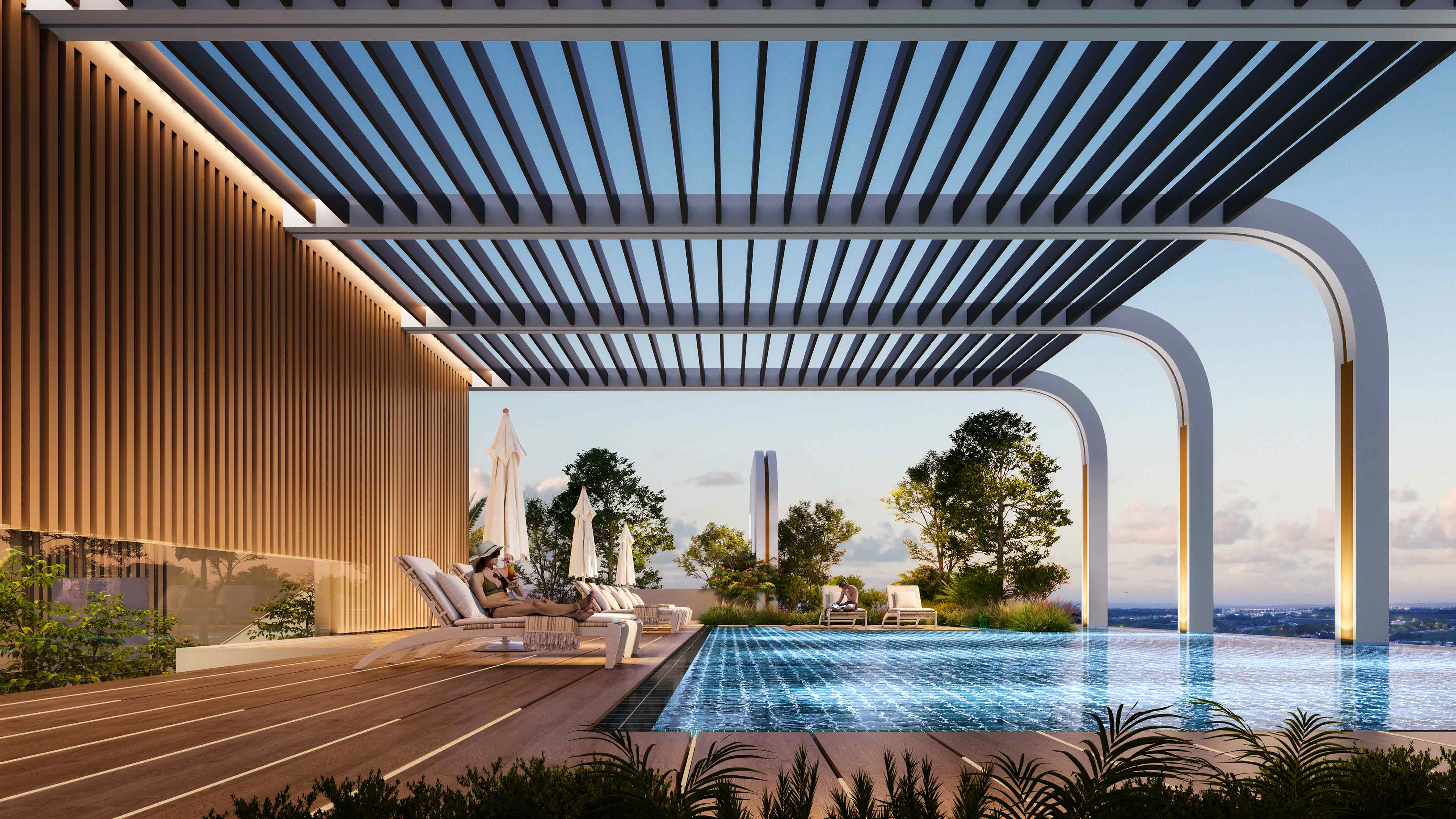 Le Blanc — exterior view in Dubai Land Residence Complex (DLRC)