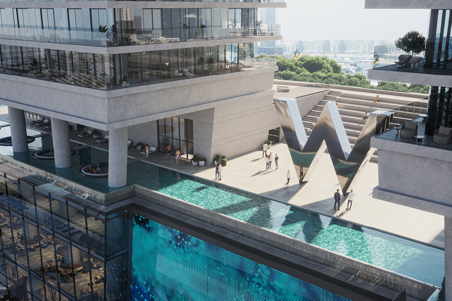 W Residences at Dubai Harbour — vue extérieure à Dubai