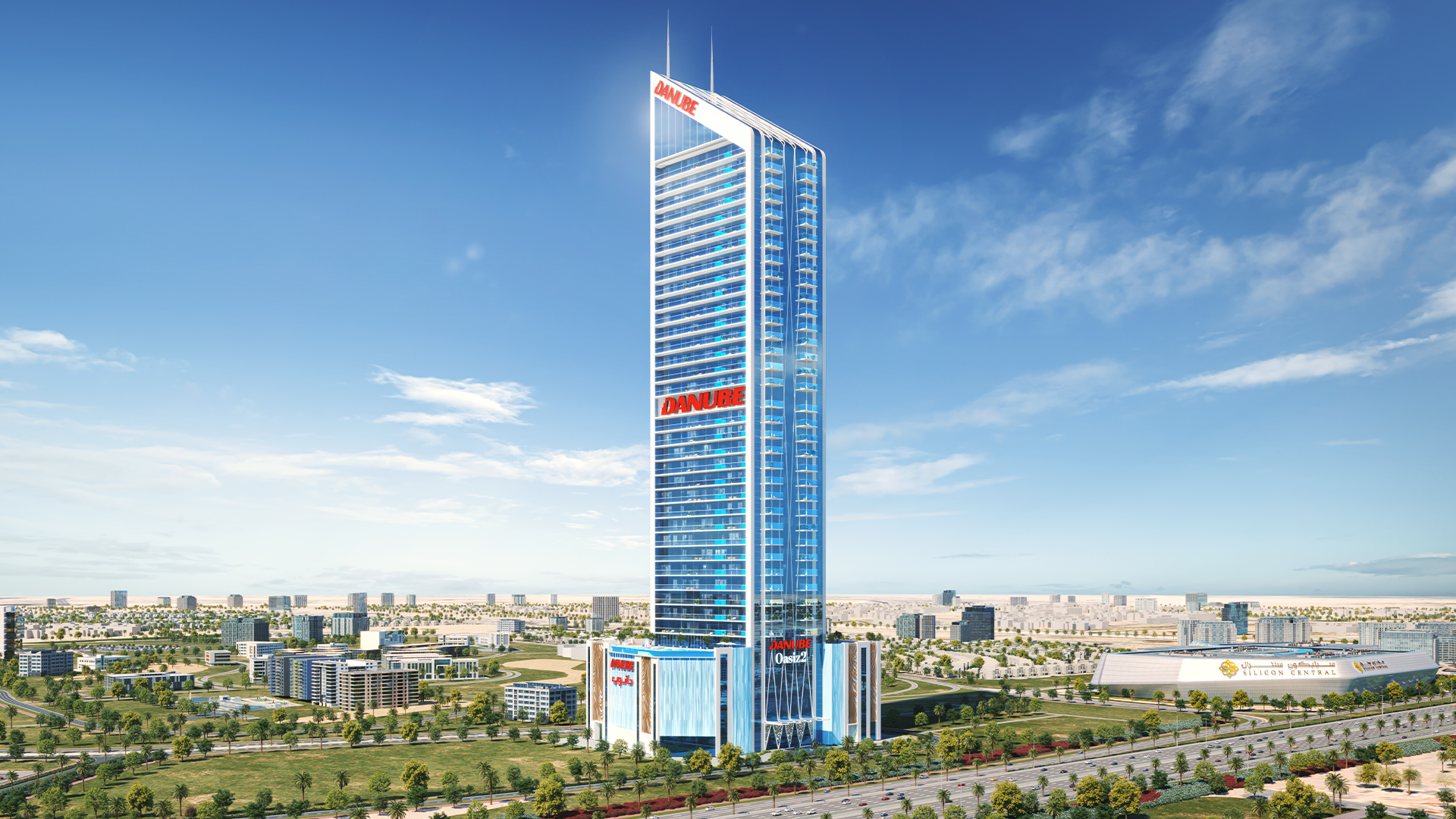 Oasiz 2 by Danube — exterior view in Dubai Silicon Oasis