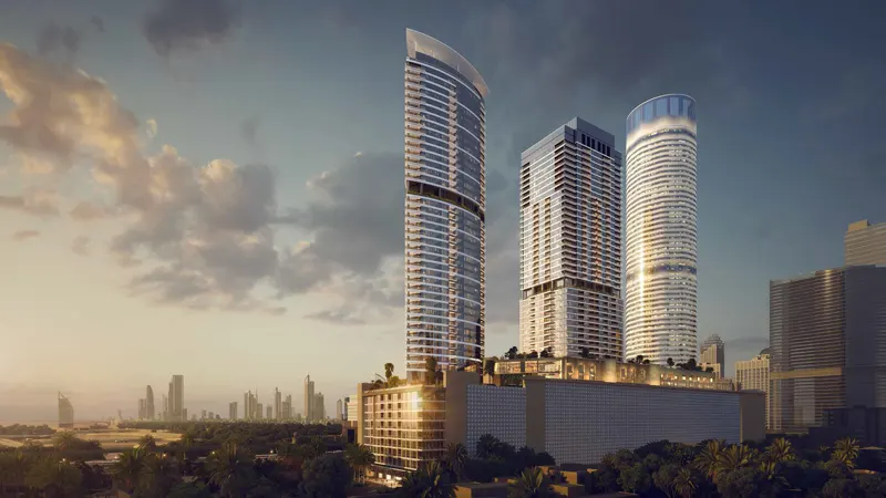 Palm Beach Towers — exterior view in Palm Jumeirah