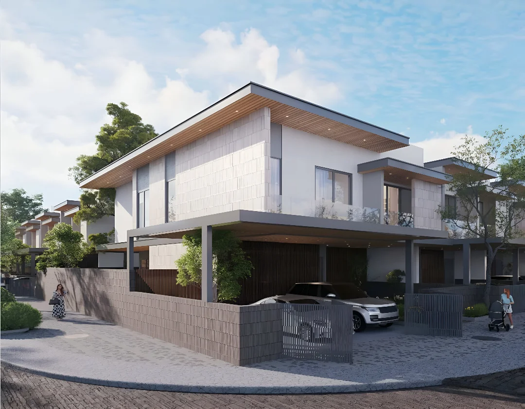 Pinewood Village — exterior view in Jumeirah Golf Estates