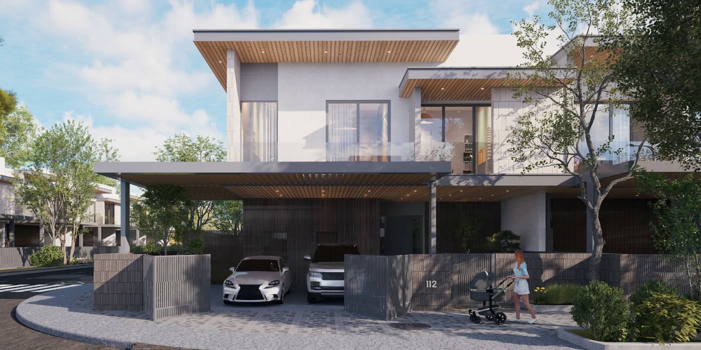 Pinewood Estate Homes — exterior view in Jumeirah Golf Estates