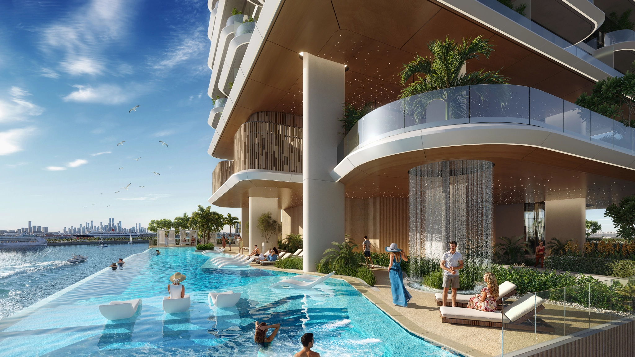 Hilton Residences Dubai Maritime City — amenity render