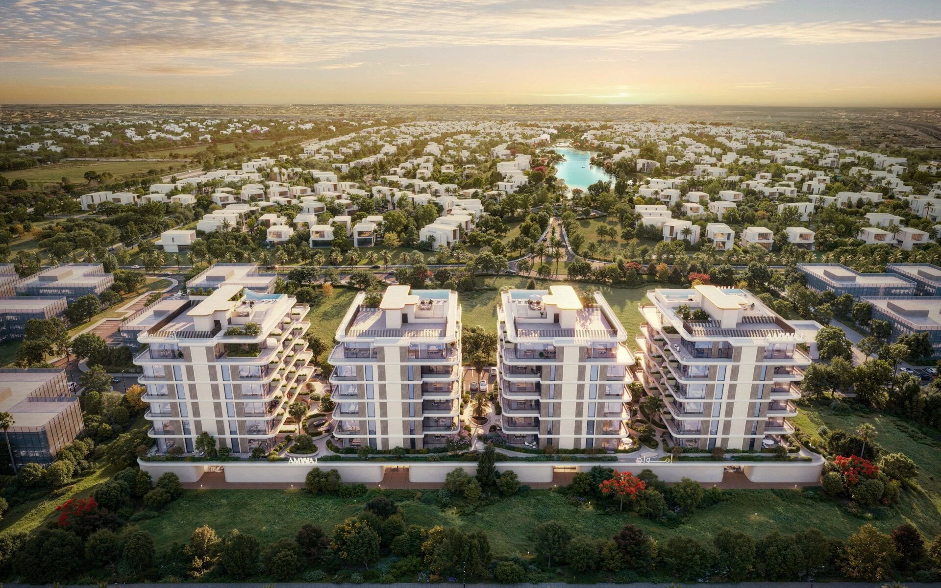 Gate Eleven Residences aerial architectural view