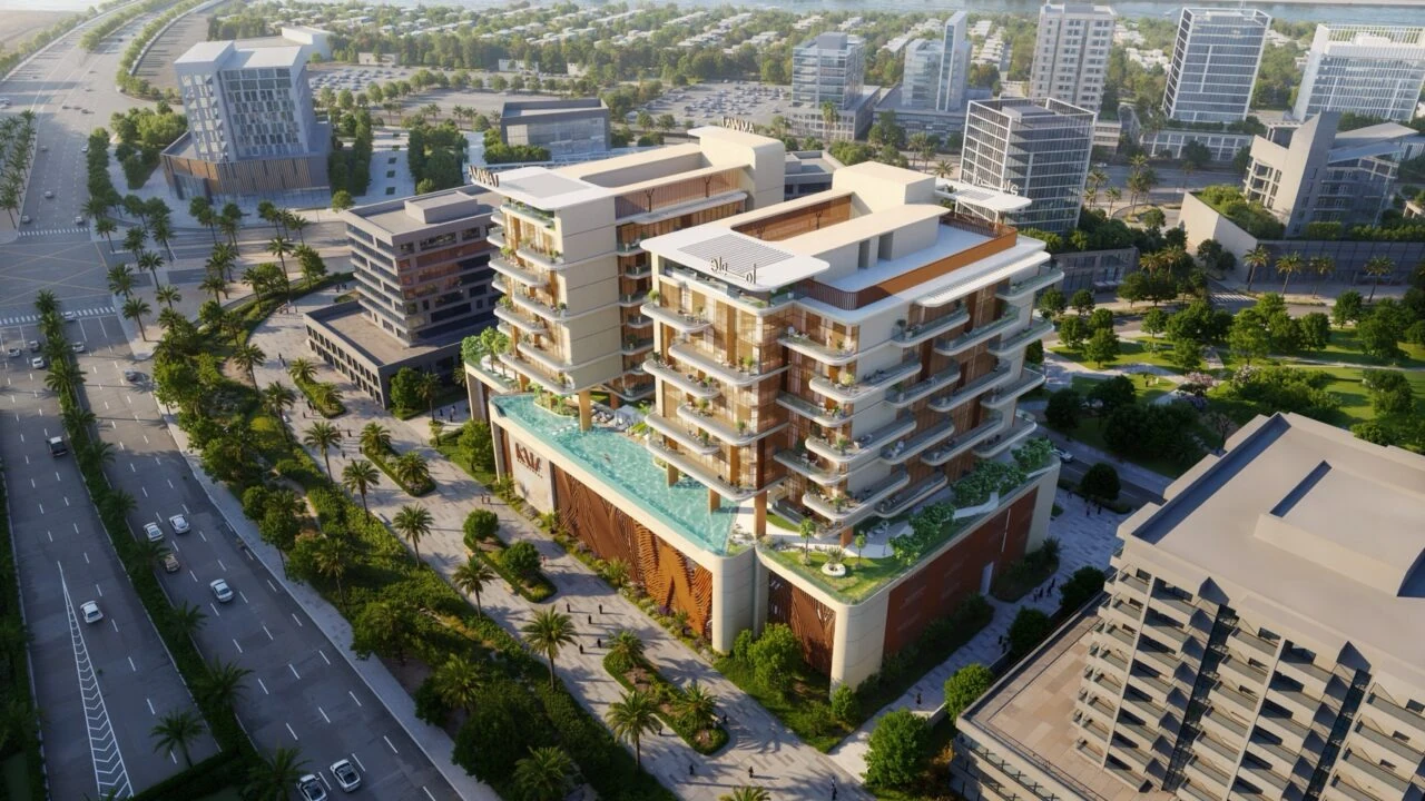 Kaia Residences aerial view of the apartment buildings