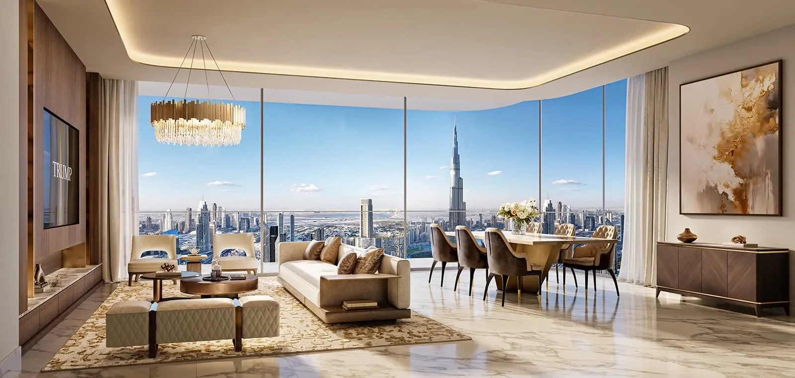 Trump International Hotel and Tower Dubai residence living room
