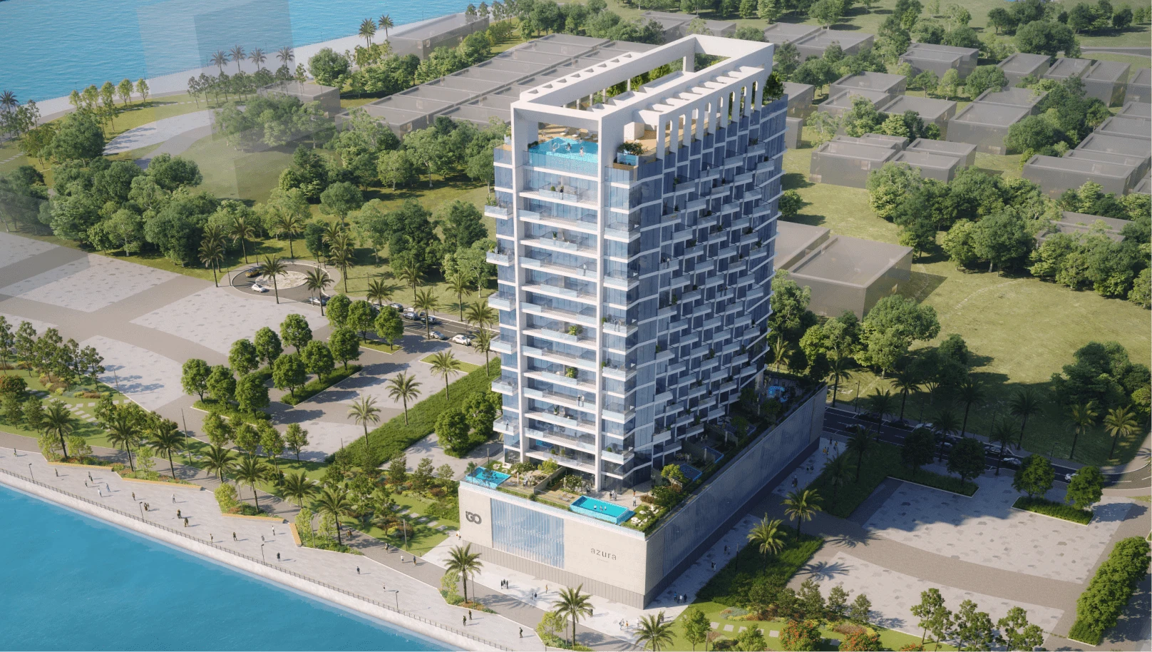 Azura Residences building and landscaped arrival