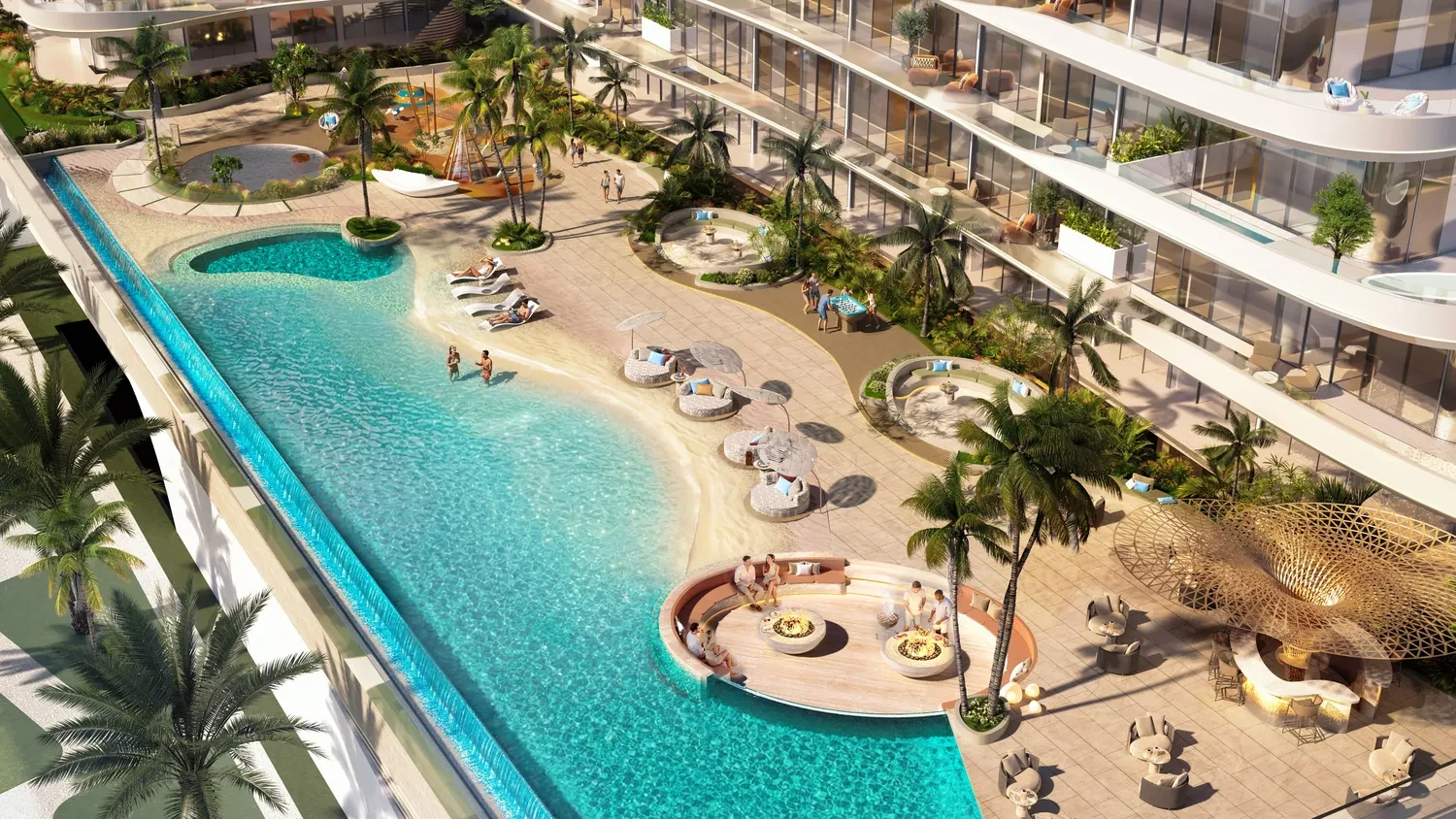 Rabdan Avenue beach-style pool rendering