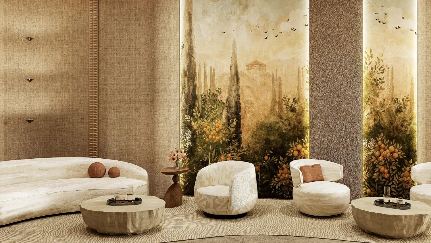Rabdan Square lobby lounge rendering