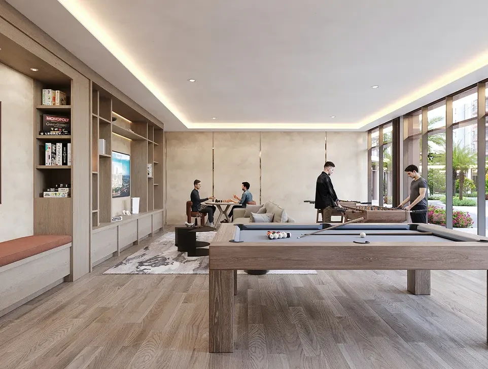 Mirdad shared lounge with billiards table
