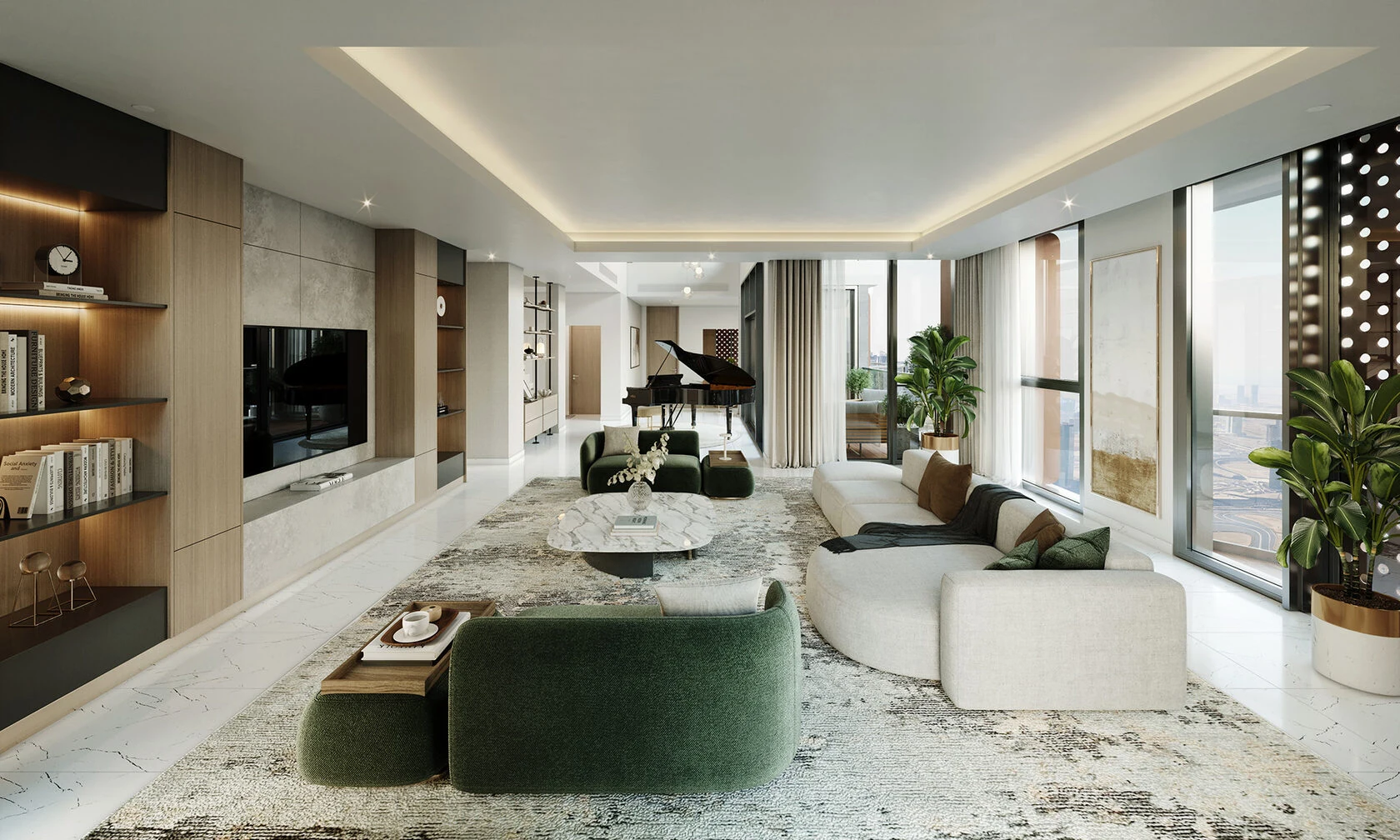 Takaya penthouse living and dining areas