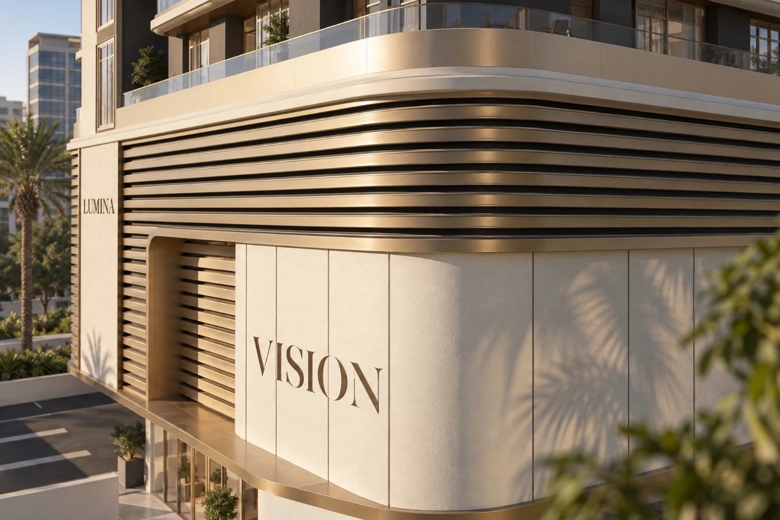 Lumina by Vision entrance and facade detail